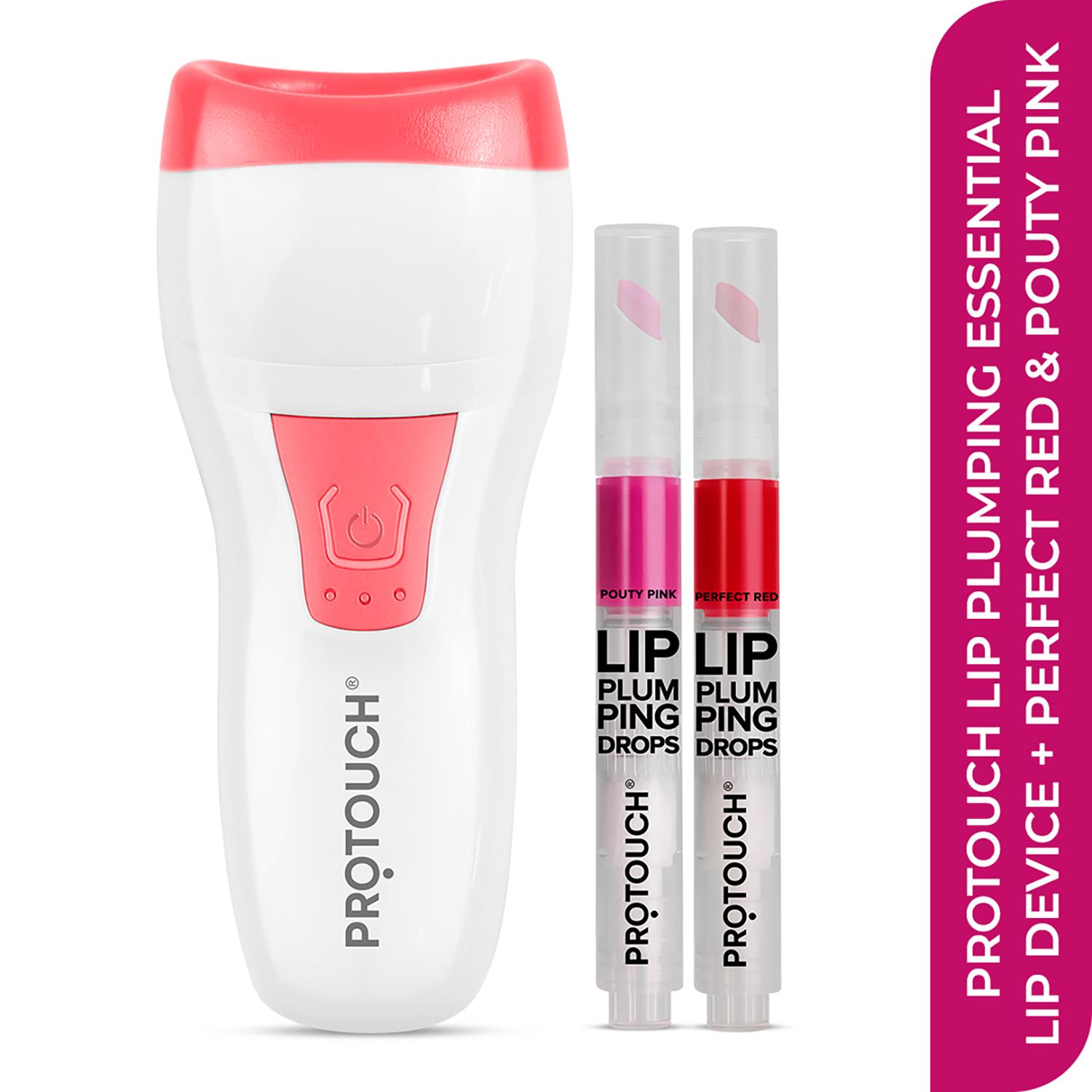 Protouch | PROTOUCH Red & White Pro Lips Lip Plumper Device, Lip Plumping drops (Red and Pouty Pink) Combo