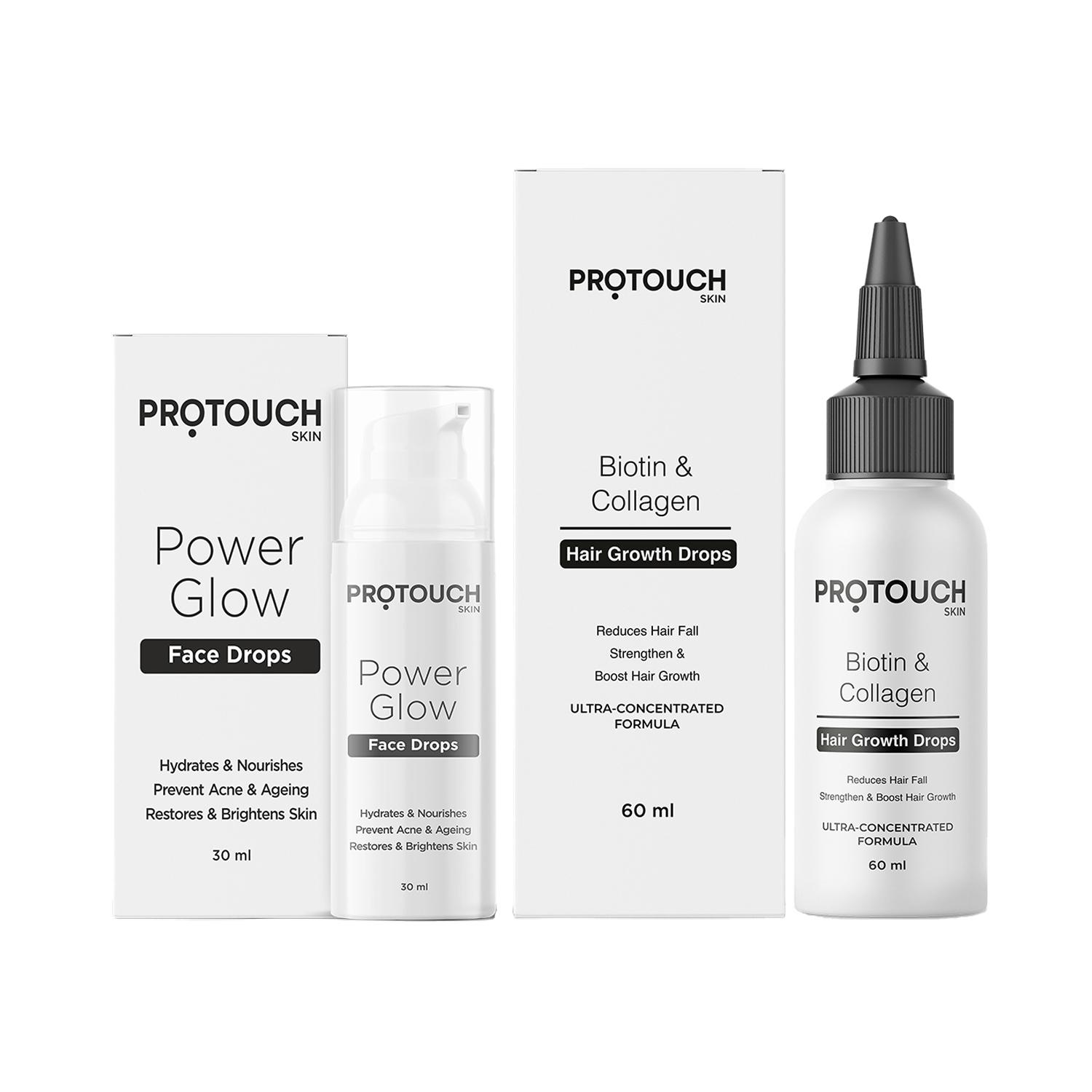 Protouch | Protouch PRO Essentials Hair Growth Serum & Power Glow Face Drops Combo