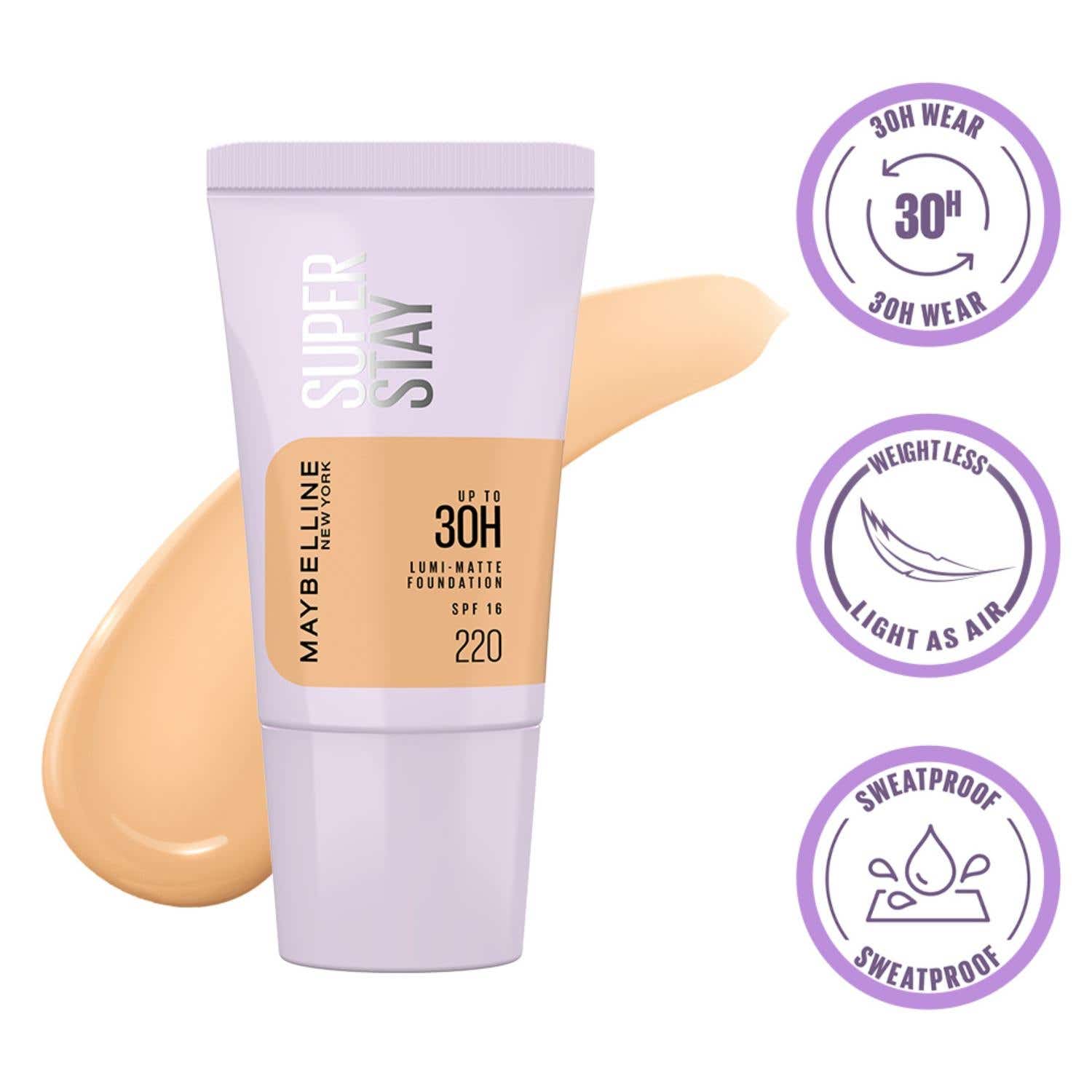 Maybelline New York | Maybelline New York Super Stay Lumi Matte Liquid Foundation - 220 (18 ml)
