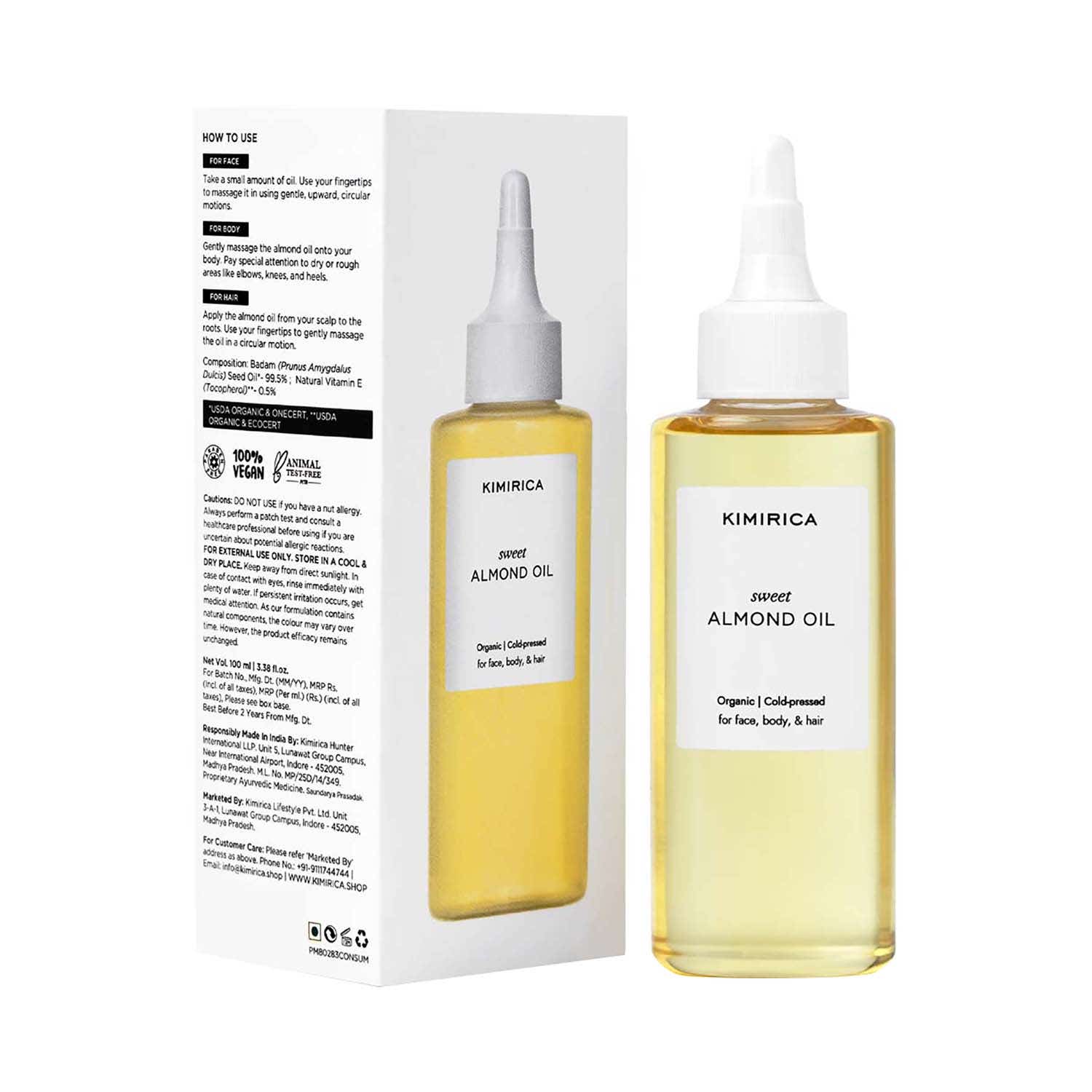 Kimirica | Kimirica 100% Pure Cold-Pressed Extra Virgin Sweet Almond Oil (100 ml)