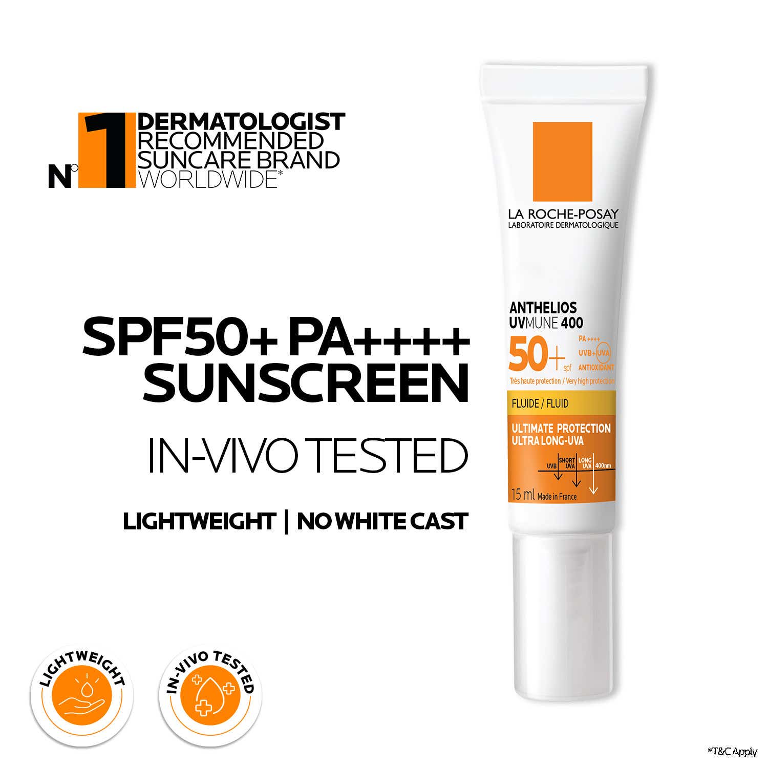 LA ROCHE-POSAY | La Roche-Posay Anthelios Sunscreen UVMune 400 Invisible Fluid SPF50 (15 ml)