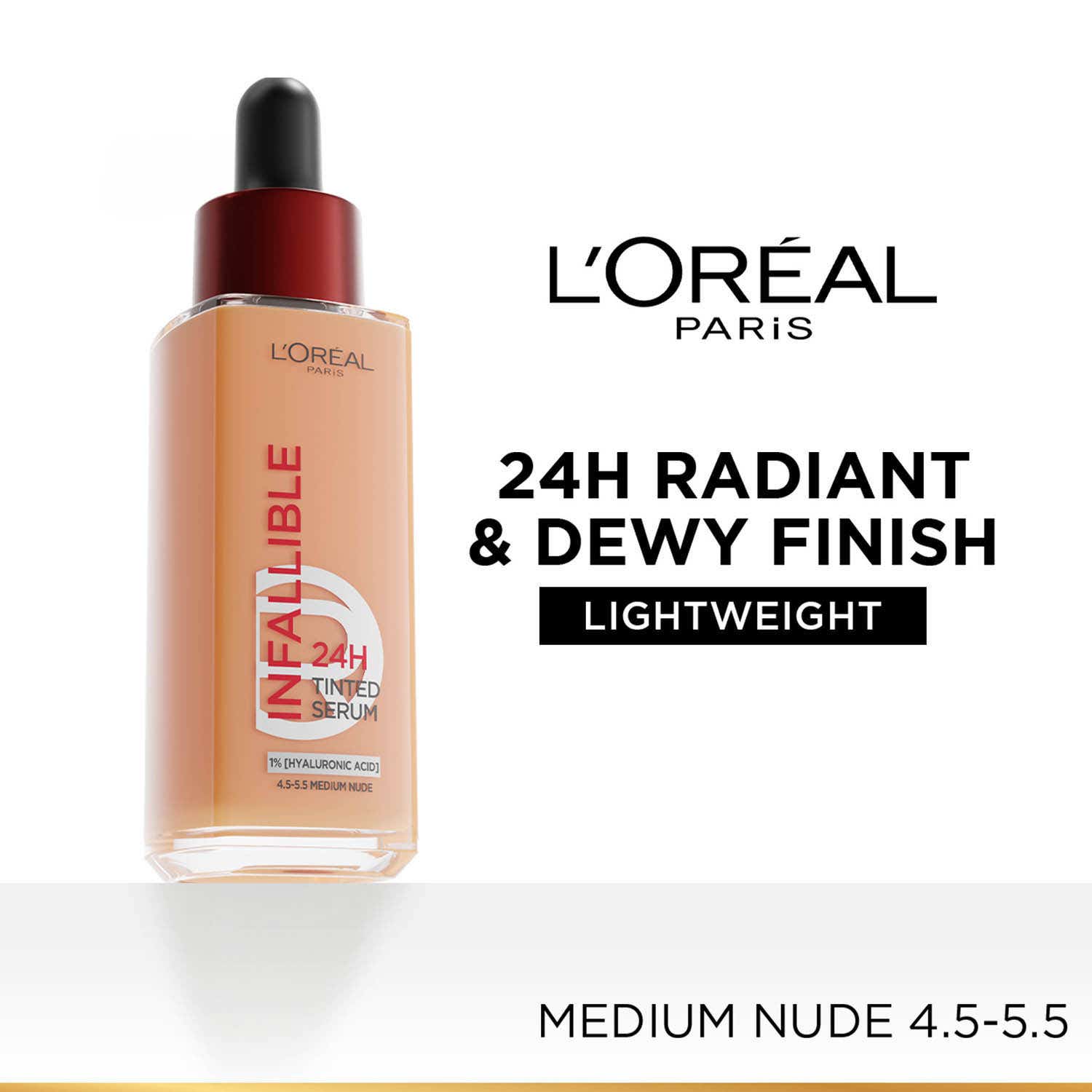 L'Oreal Paris | L'Oreal Paris Infallible 24H Tinted Serum Foundation - 4.5-5.5 Medium Nude (30 ml)