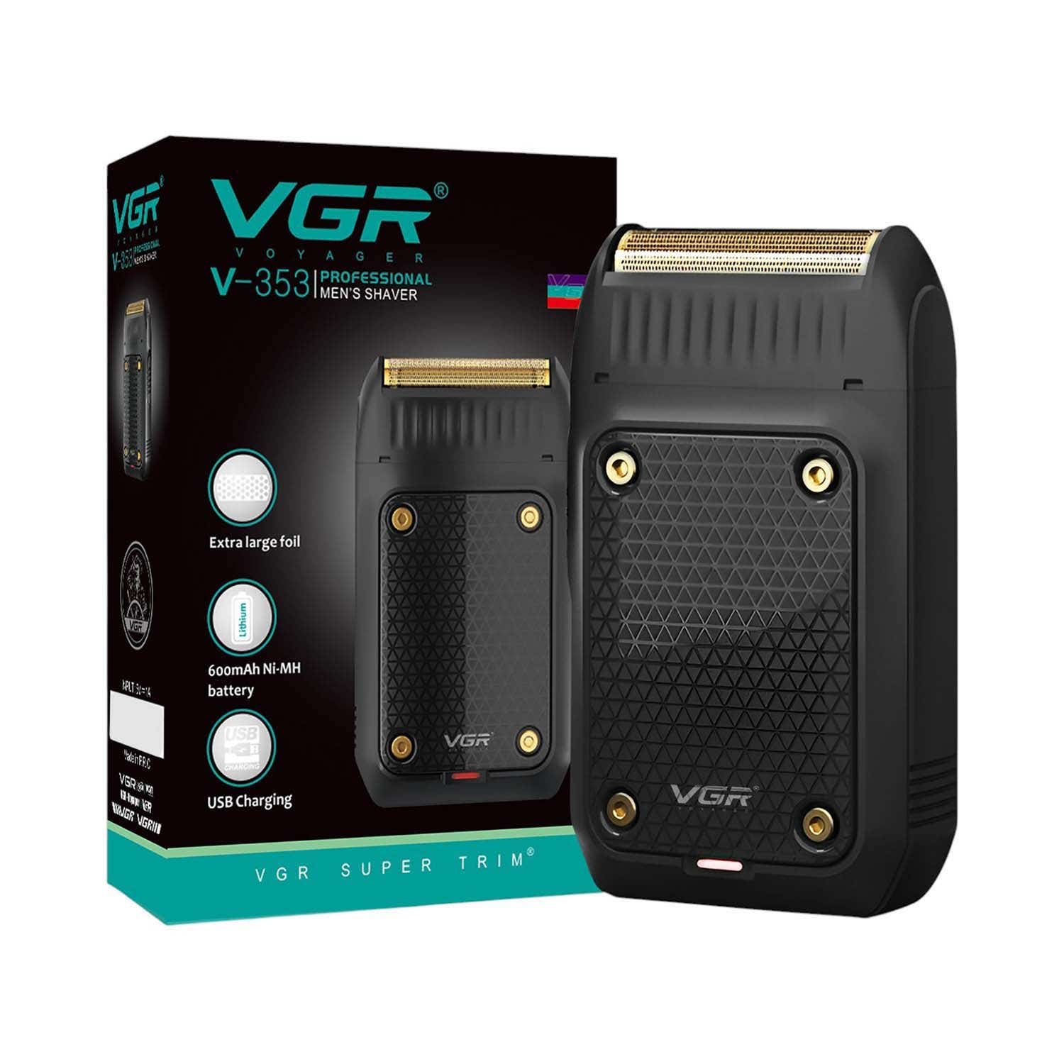 VGR | VGR V-353 Foil Shaver for Men with Pop-Up Trimmer 60Min Runtime 2-Year Warranty - Black
