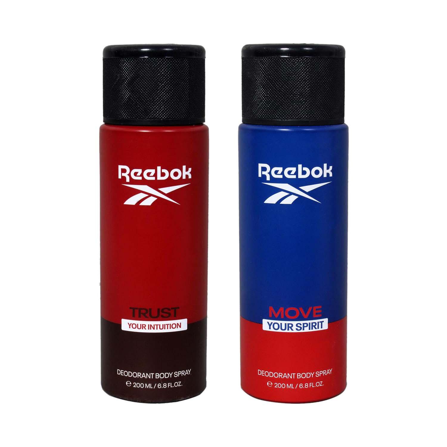 Reebok | Reebok Men Deo-Move Your Spirit Blue (200 ml) & Deo-Trust Your Intuition Blue (200 ml) Combo