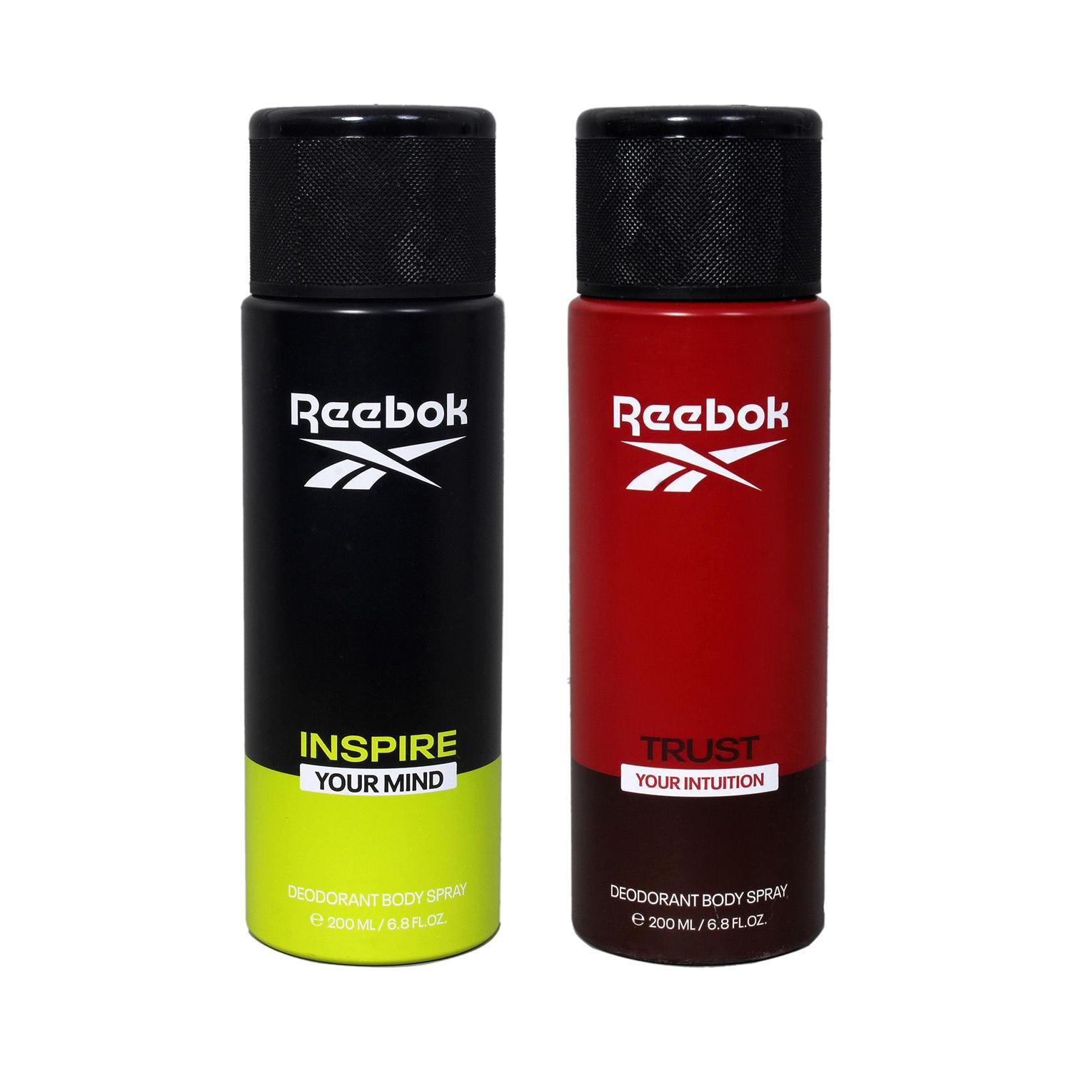 Reebok | Reebok Men Deo-Trust Your Intuition Blue (200 ml) & Deo-Inspire Your Mind Blue (200 ml) Combo