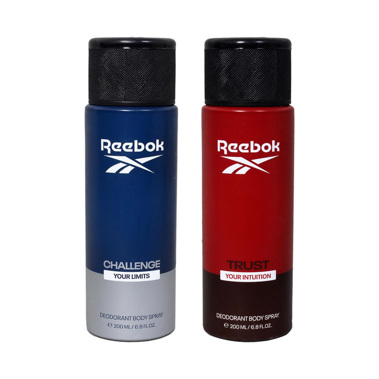 Reebok | Reebok Men Deo-Trust Your Intuition Blue (200 ml) & Deo-Challenge Your Limits Blue (200 ml) Combo