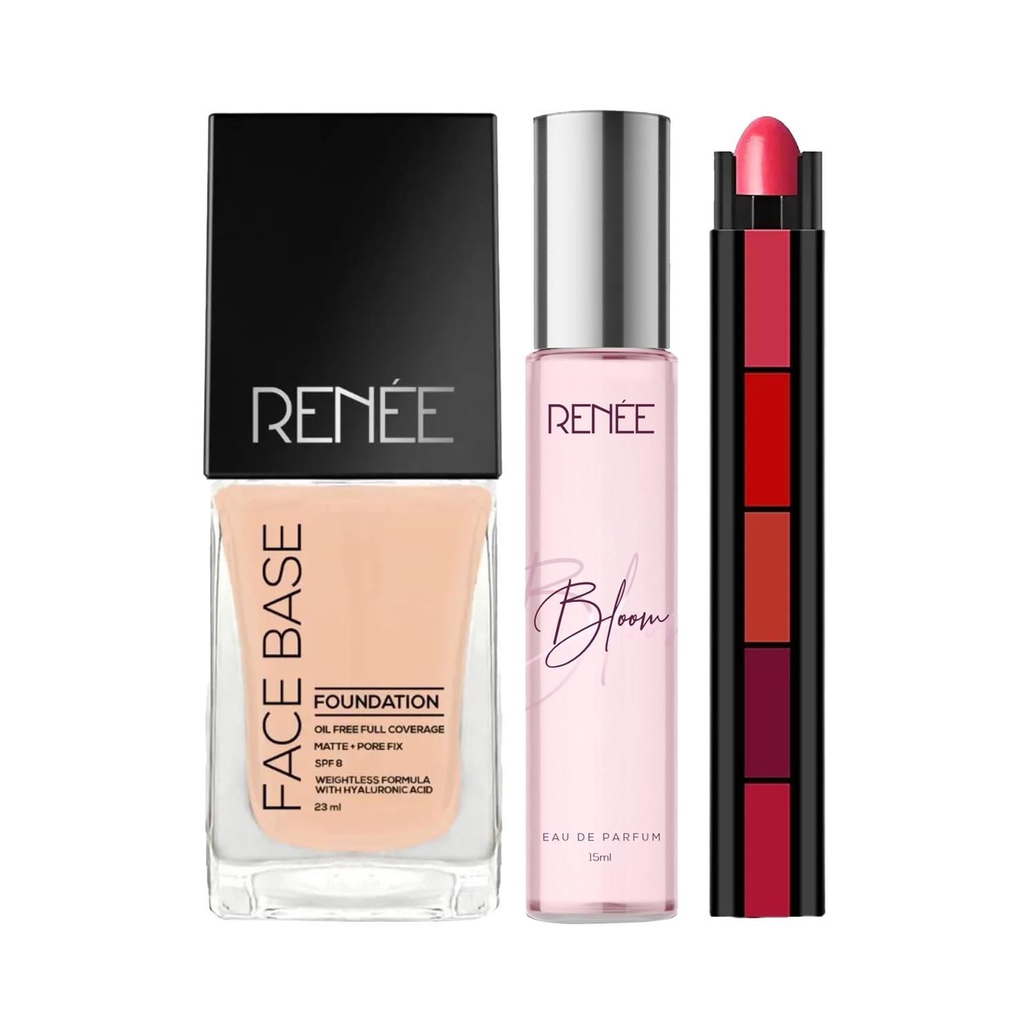 RENEE Chic Palette Pairing , Go-To Makeup Combo - Lipstick + Foundation + Perfume