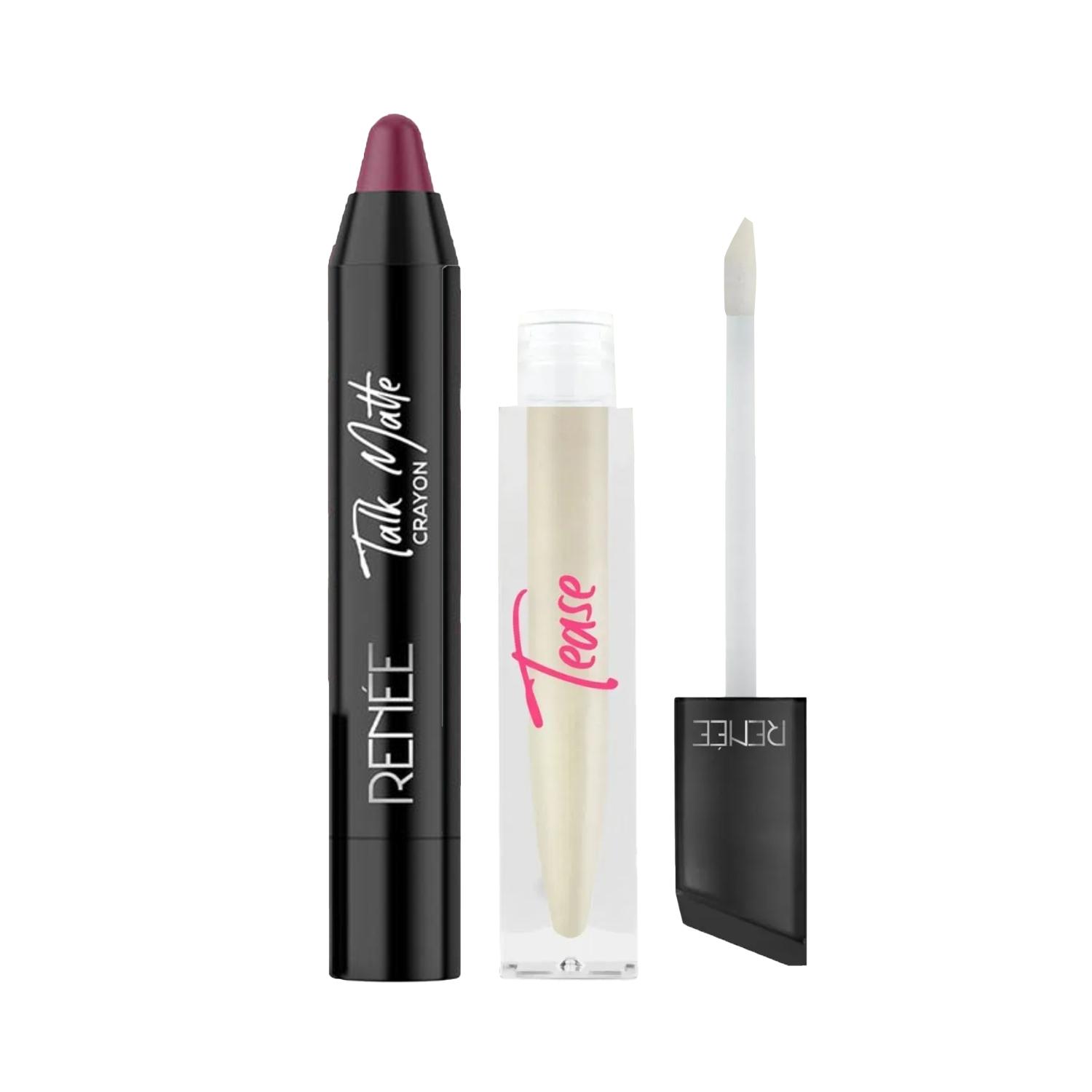 RENEE | RENEE Color Crush Lip Duo for Every Mood Combo - Lipstick + Lip Plumper