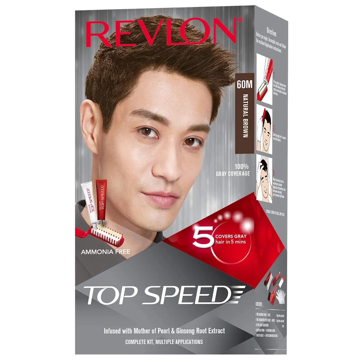 Revlon | Revlon Top Speed Hair Color - 60M Natural Brown (80g+15ml)
