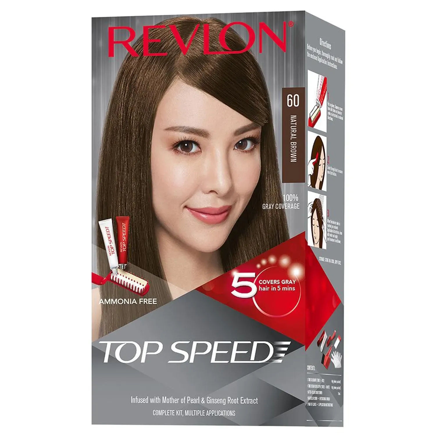 Revlon | Revlon Top Speed Hair Color - 60 Natural Brown (80g+15ml)