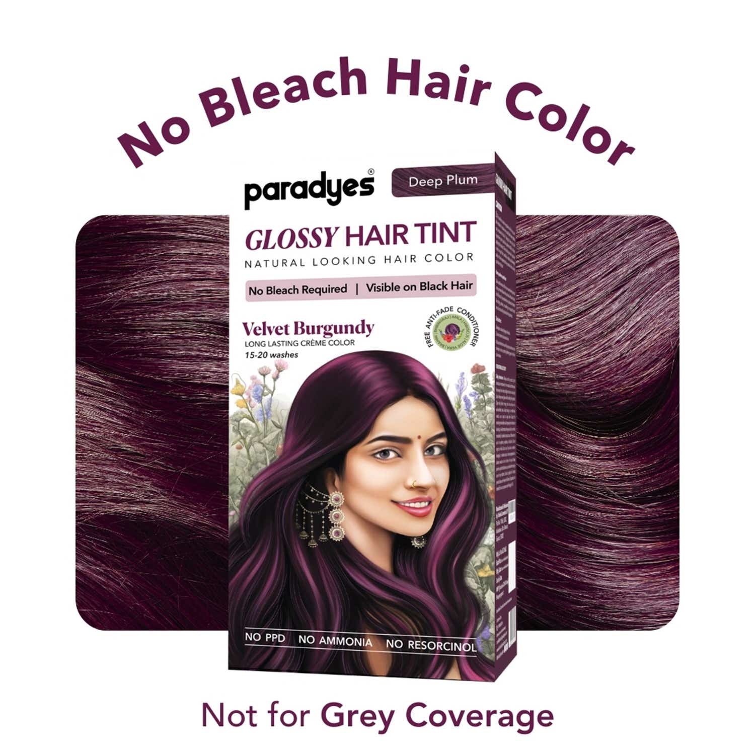 Paradyes | Paradyes Semi-Permanent Glossy Hair Tint Cream Color - Velvet Burgundy (160 g)