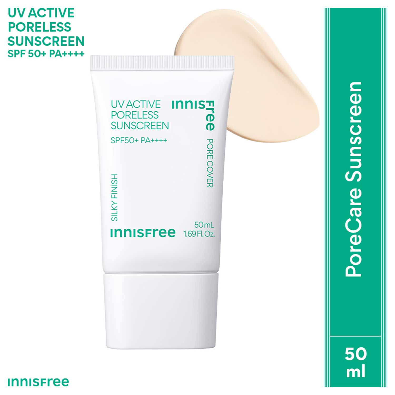 Innisfree | Innisfree UV Active Poreless Sunscreen SPF 50+ – Smooth Even Tone (50 ml)