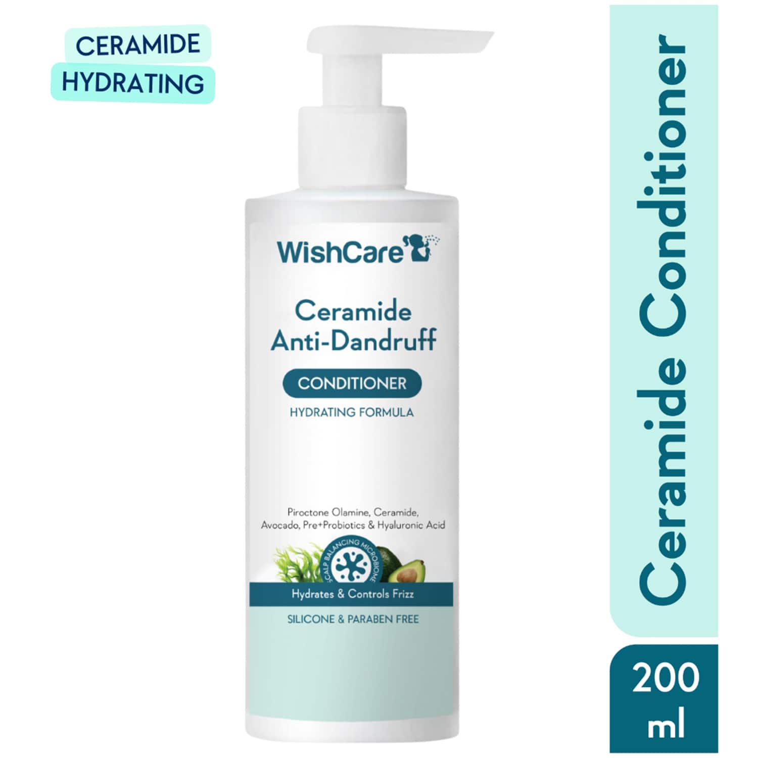 WishCare | WishCare Ceramide Anti Dandruff Conditioner - Piroctone Olamine Pre+Probiotics & Hyaluronic Acid (200 ml)