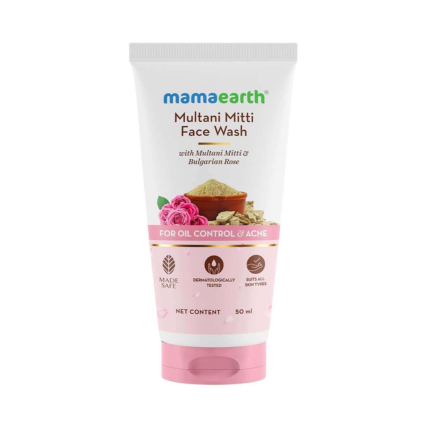 Mamaearth | Mamaearth Multani Mitti Face Wash with Multani Mitti & Bulgarian Rose (50 ml)