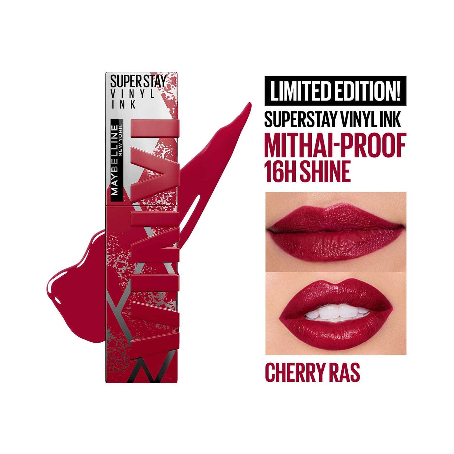 Maybelline New York | Maybelline New York Superstay Vinyl Ink Mithai Limited Edition - Cherry Ras (4.2 g)