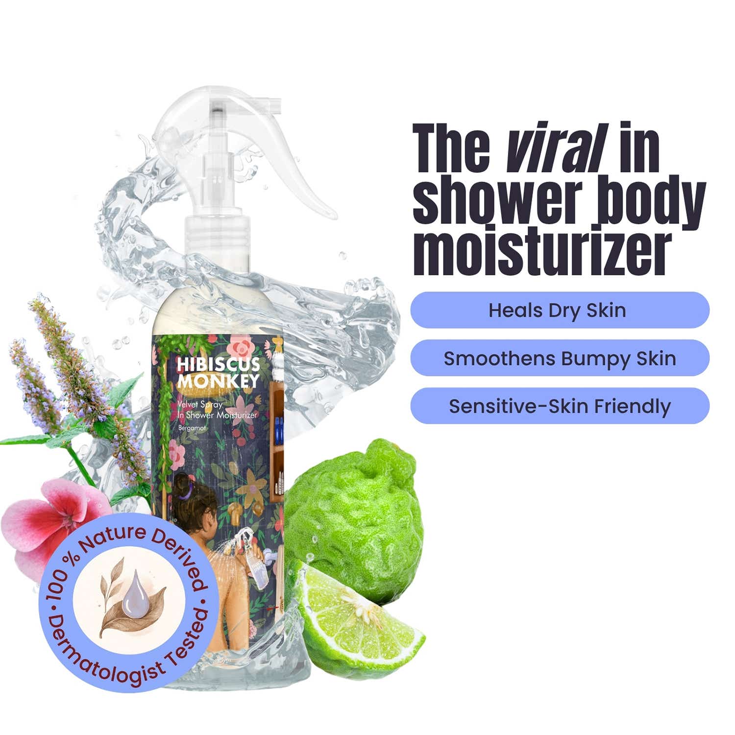 Hibiscus Monkey | Hibiscus Monkey Bergamot Velvet Spray In-Shower Body Moisturiser (250ml)