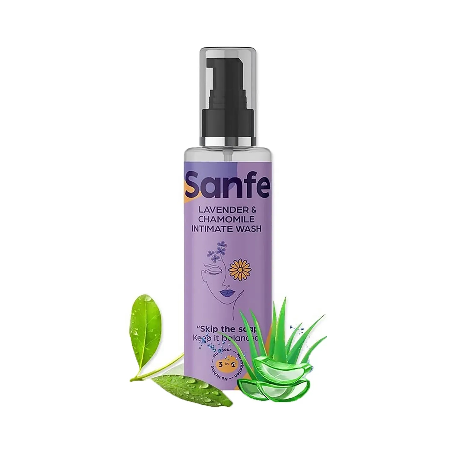 Sanfe 3 In 1 Lavender & Chamomile Intimate Wash (100ml)