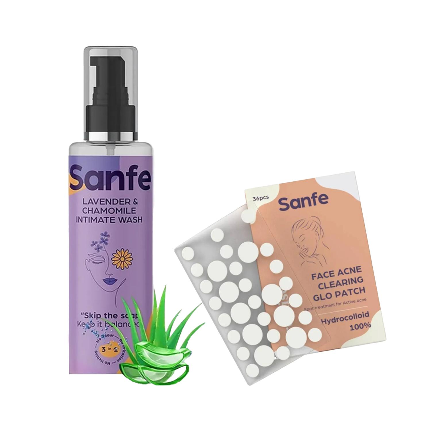 Sanfe | Sanfe Intimate Wash - Lavender & Chamomile and Promise Face Acne Patch - Pack of 36 Combo