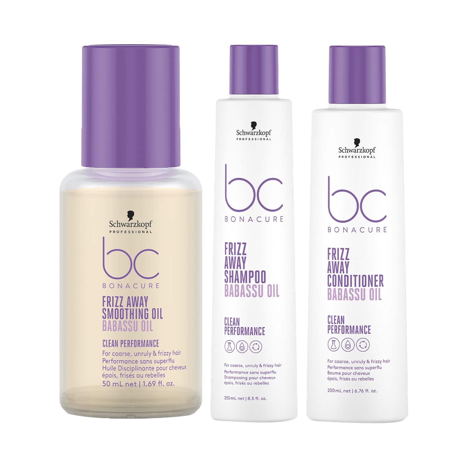 Schwarzkopf Professional | Schwarzkopf Professional Bonacure Frizz Away Shampoo + Conditioner and Smoothing Oil Combo
