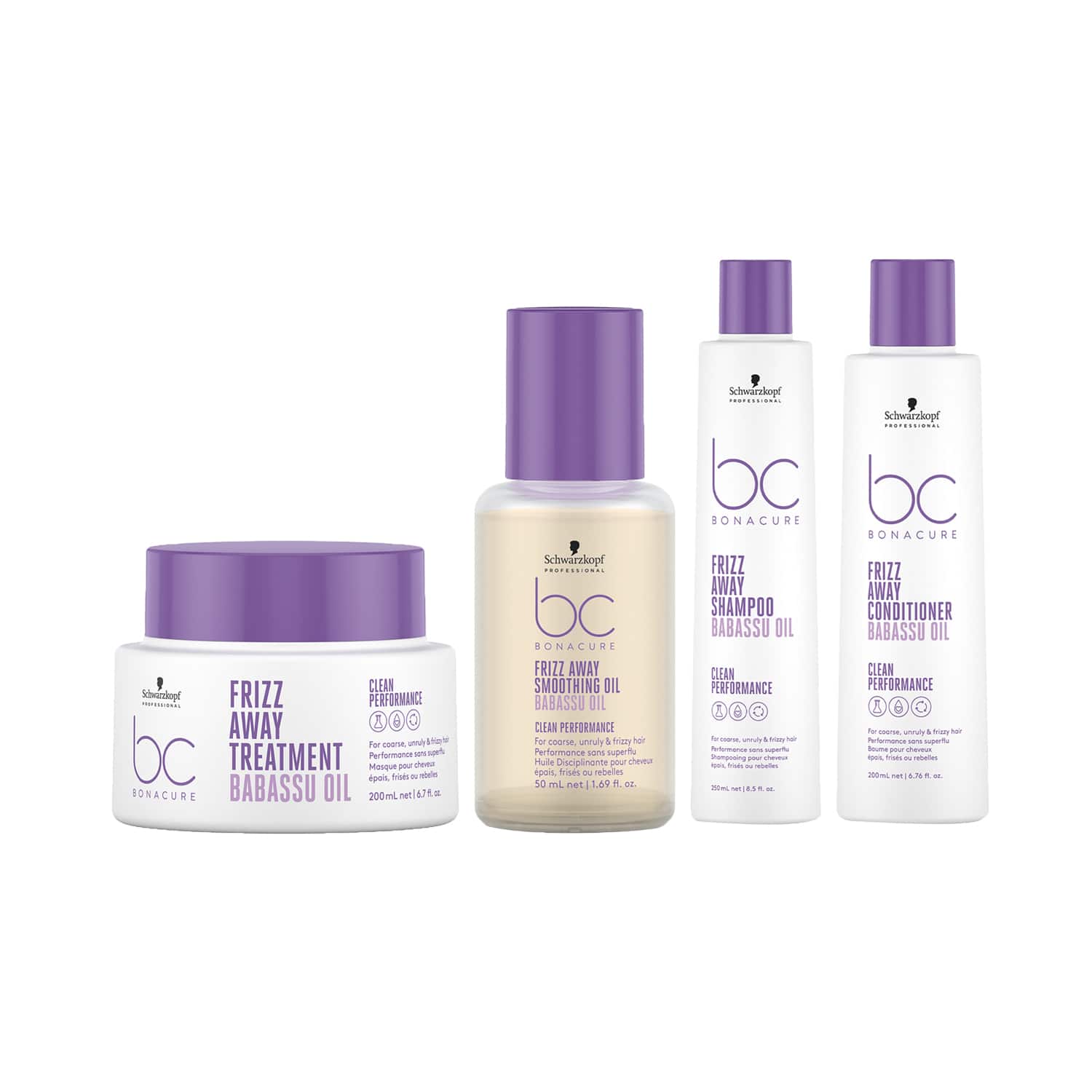 Schwarzkopf Professional | Schwarzkopf Professional BC FrizzAway Shampoo + Conditioner  + Treatment & Smoothing Oil Combo