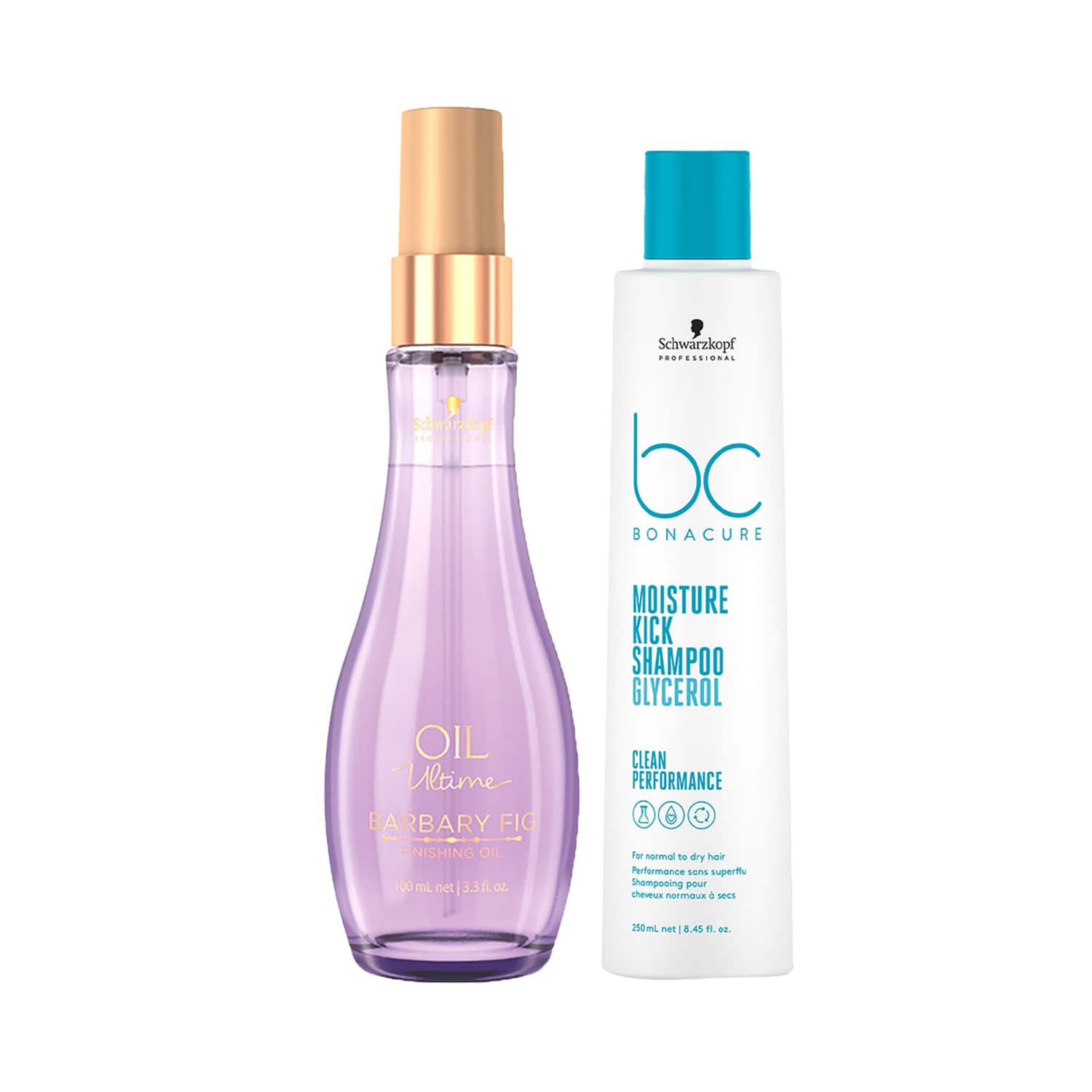 Schwarzkopf Professional | Schwarzkopf Professional Bonacure Moisture Kick Shampoo & Oil Ultime Barbary Finishing Oil Combo