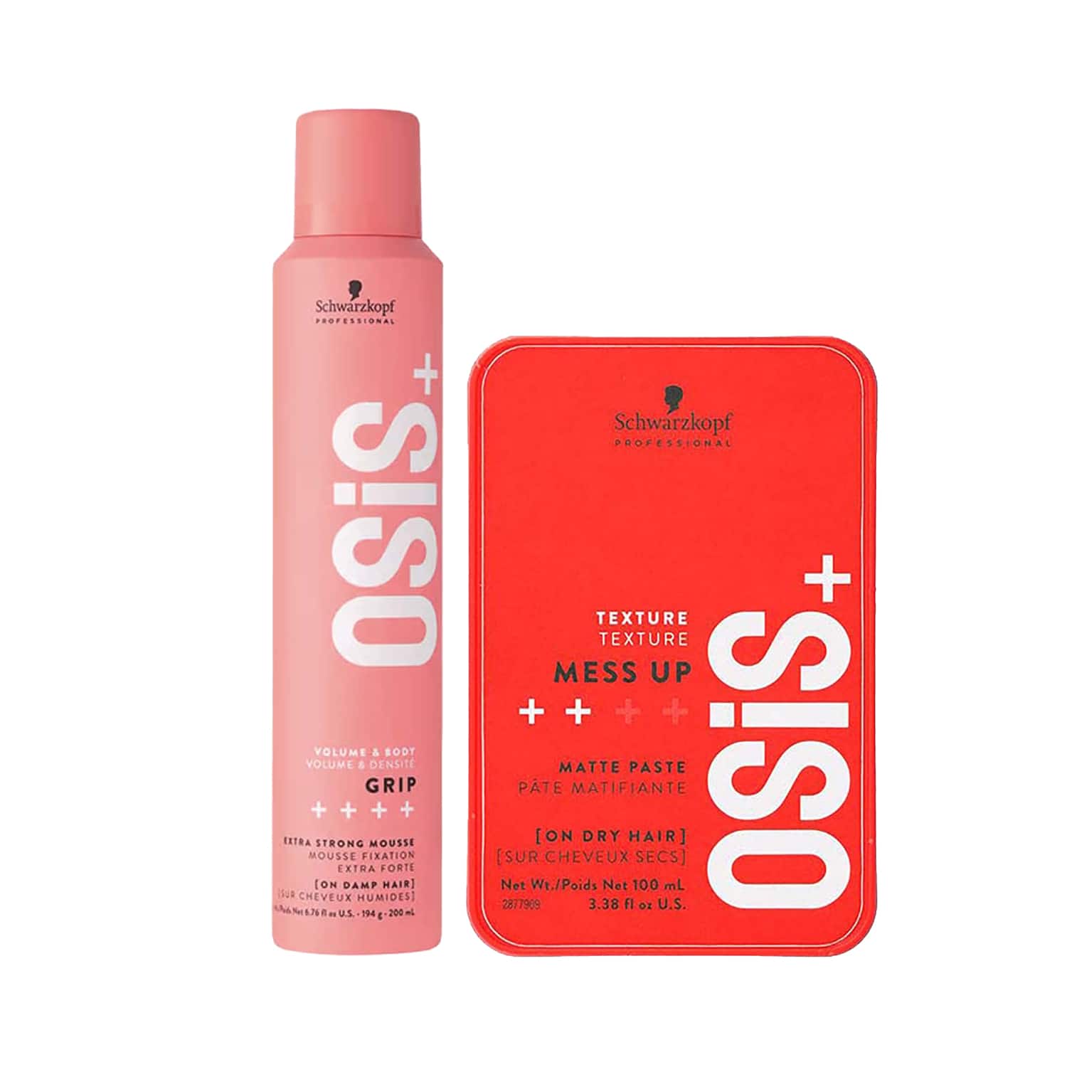Schwarzkopf Professional | Schwarzkopf Professional OSiS+ Grip Styling Mousse (200 ml) and Mess up (100 ml)