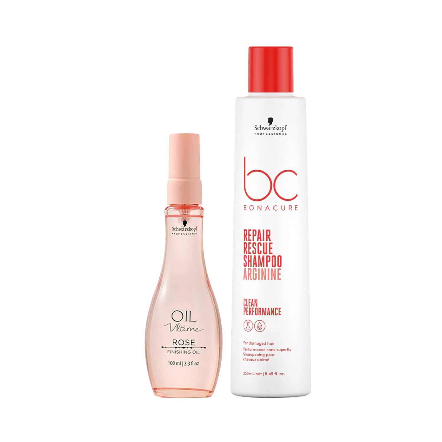 Schwarzkopf Professional | Schwarzkopf Professional Bonacure Repair Rescue Shampoo + Oil Ultime Rose Finishing Oil Combo