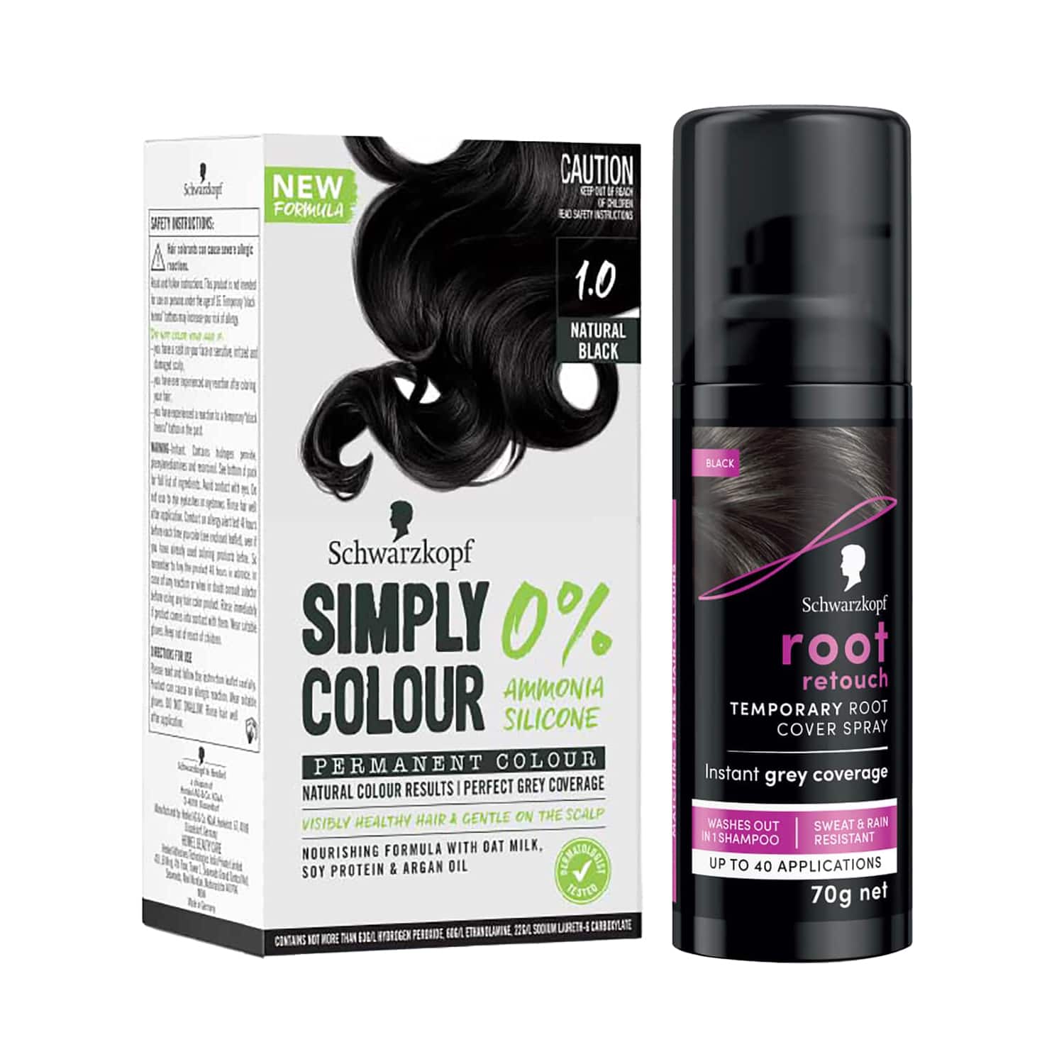 Schwarzkopf | Schwarzkopf Black Hair Color Combo -1 (Permanent + Touch Up)