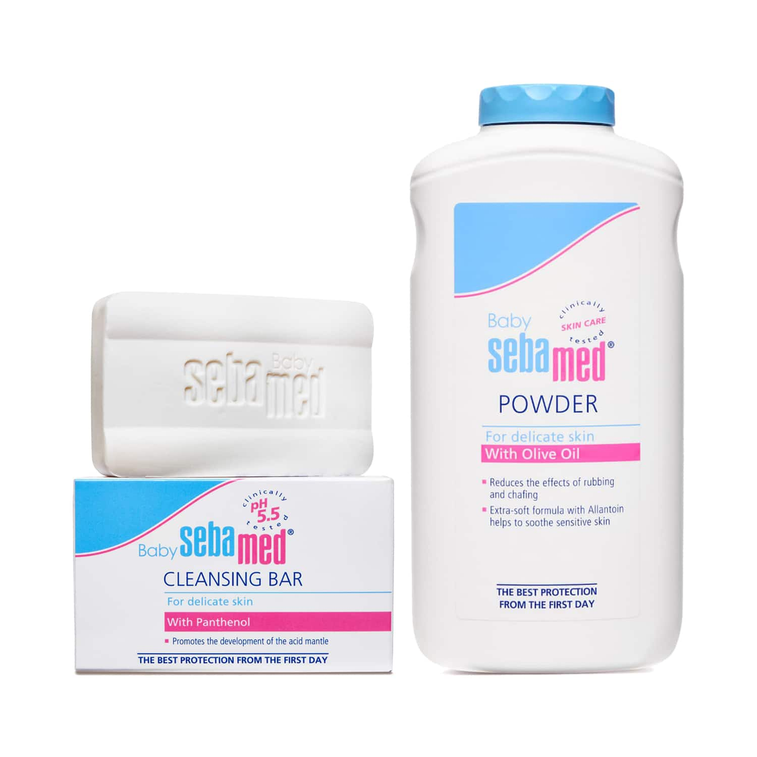 Sebamed | SebaMed Baby Powder (200 g) and Baby Cleansing Bar (100 g) Combo