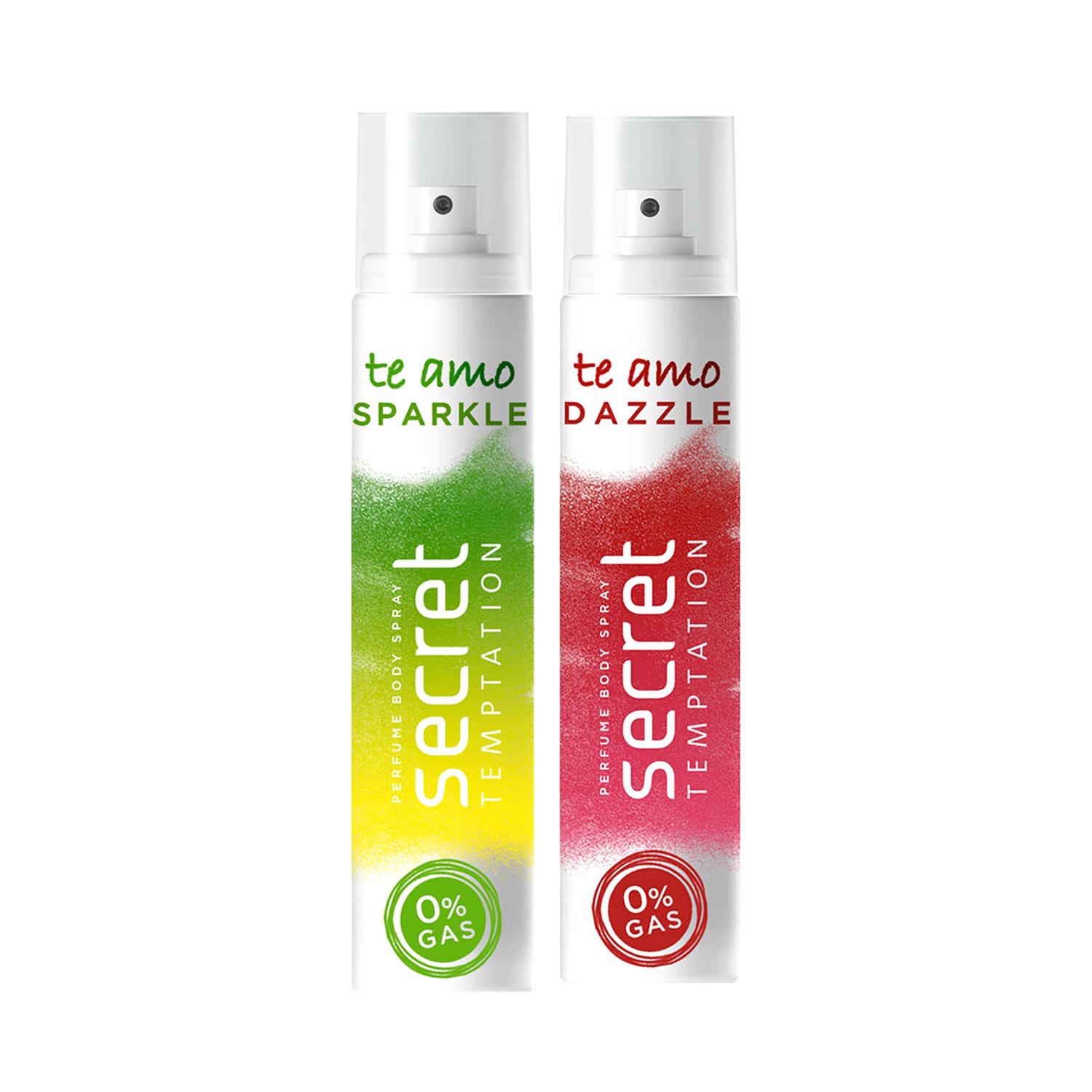 Secret Temptation | Secret Temptation Te Amo Sparkle Nogas (120ml) & Dazzle Nogas (120ml) Body Spray For Women Combo