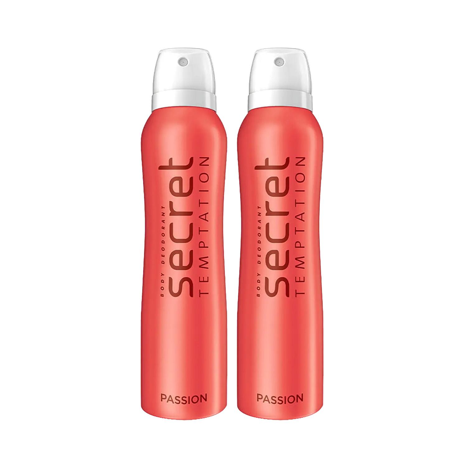 Secret Temptation | Secret Temptation Passion Daily Freshness Deodorant Body Spray (150 ml) (Pack of 2) Combo