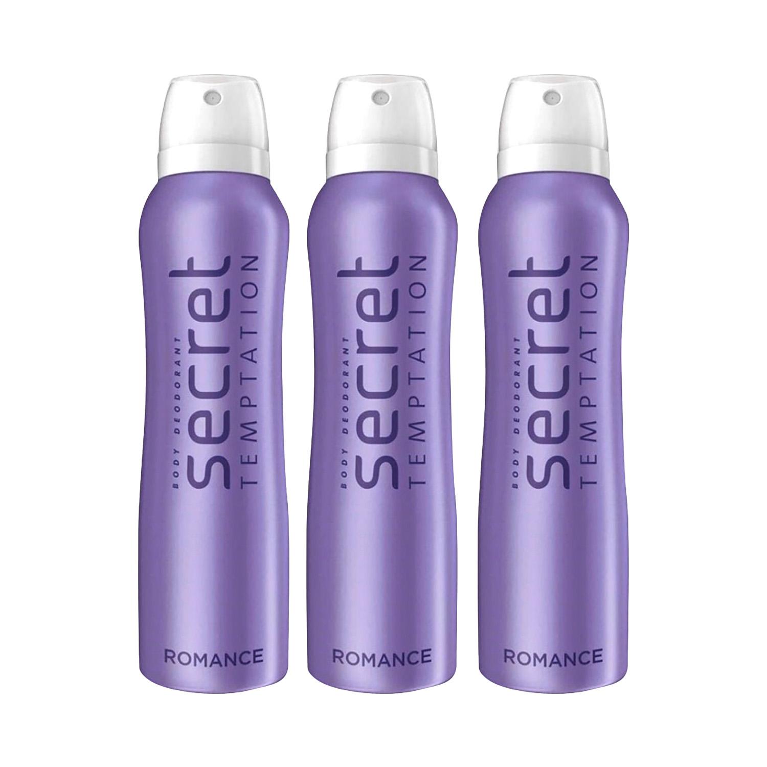 Secret Temptation | Secret Temptation Romance Daily Freshness Deodorant Body Spray (225 ml) (Pack of 3) Combo