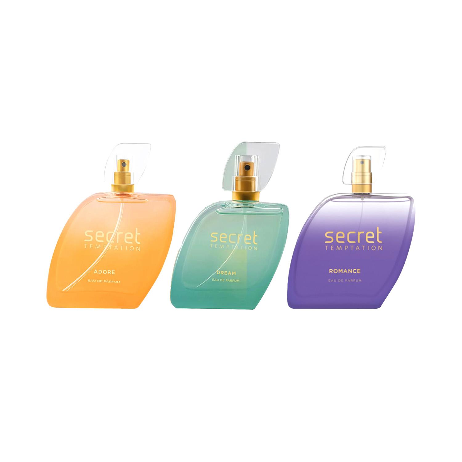 Secret Temptation | Secret Temptation Dream, Romance & Adore Eau De Parfum (Pack of 2) Combo