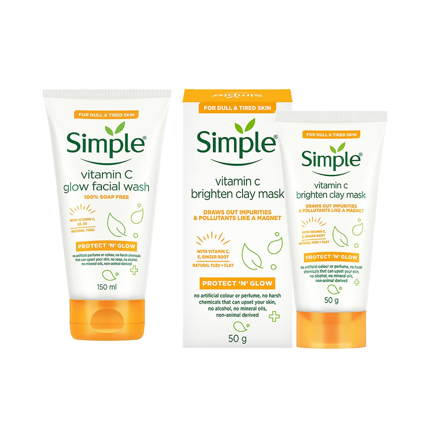 Simple | Simple Vitamin C Facial Wash + Clay Mask Combo