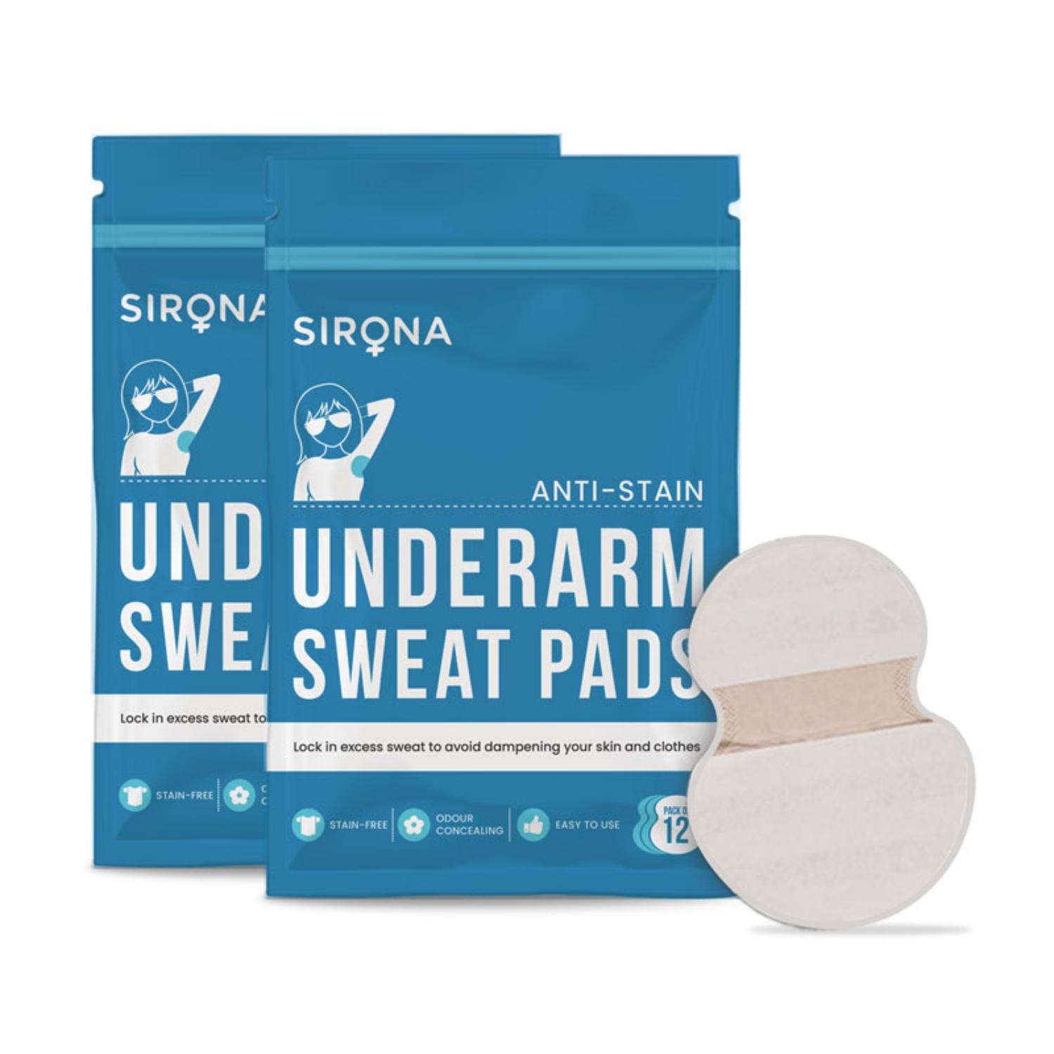 Sirona | Sirona Under Arm Sweat Pads for Men and Women - (2 Pack - 12 Pads Each) Combo