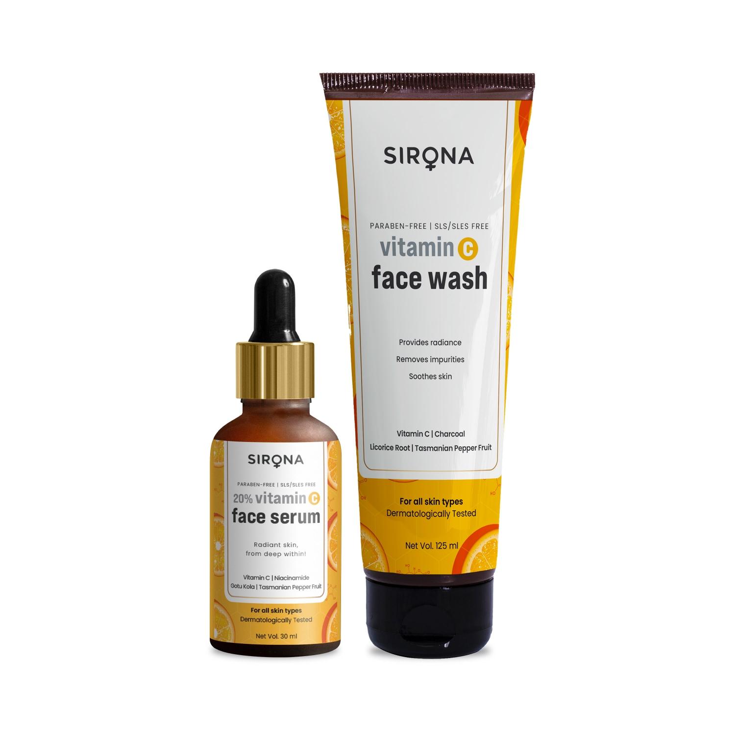 Sirona | Sirona Daily Radiant Combo - Vitamin C Face Serum with Vitamin C Face Wash