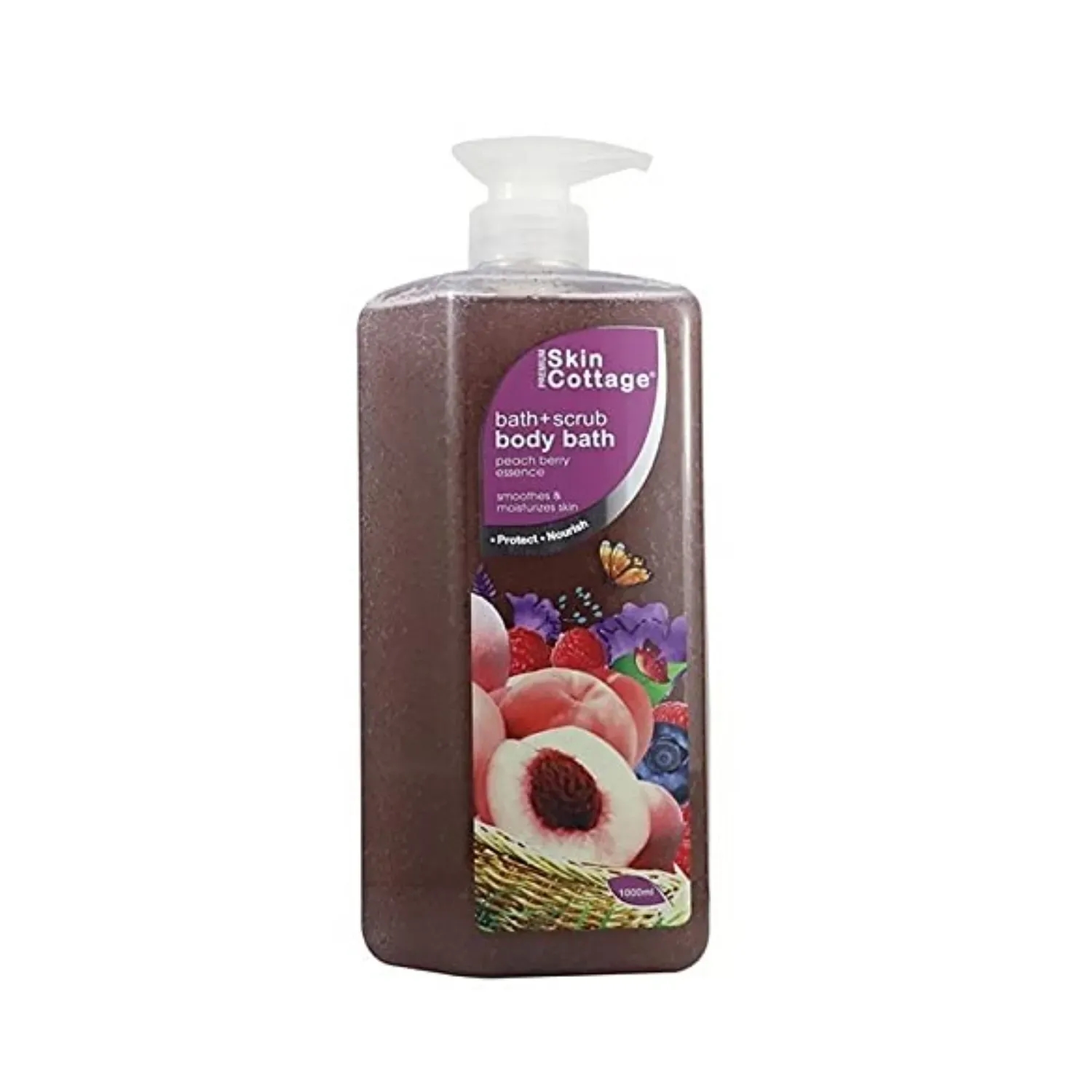 SKIN COTTAGE Peach Berry Essence Body Bath + Scrub (1000ml)