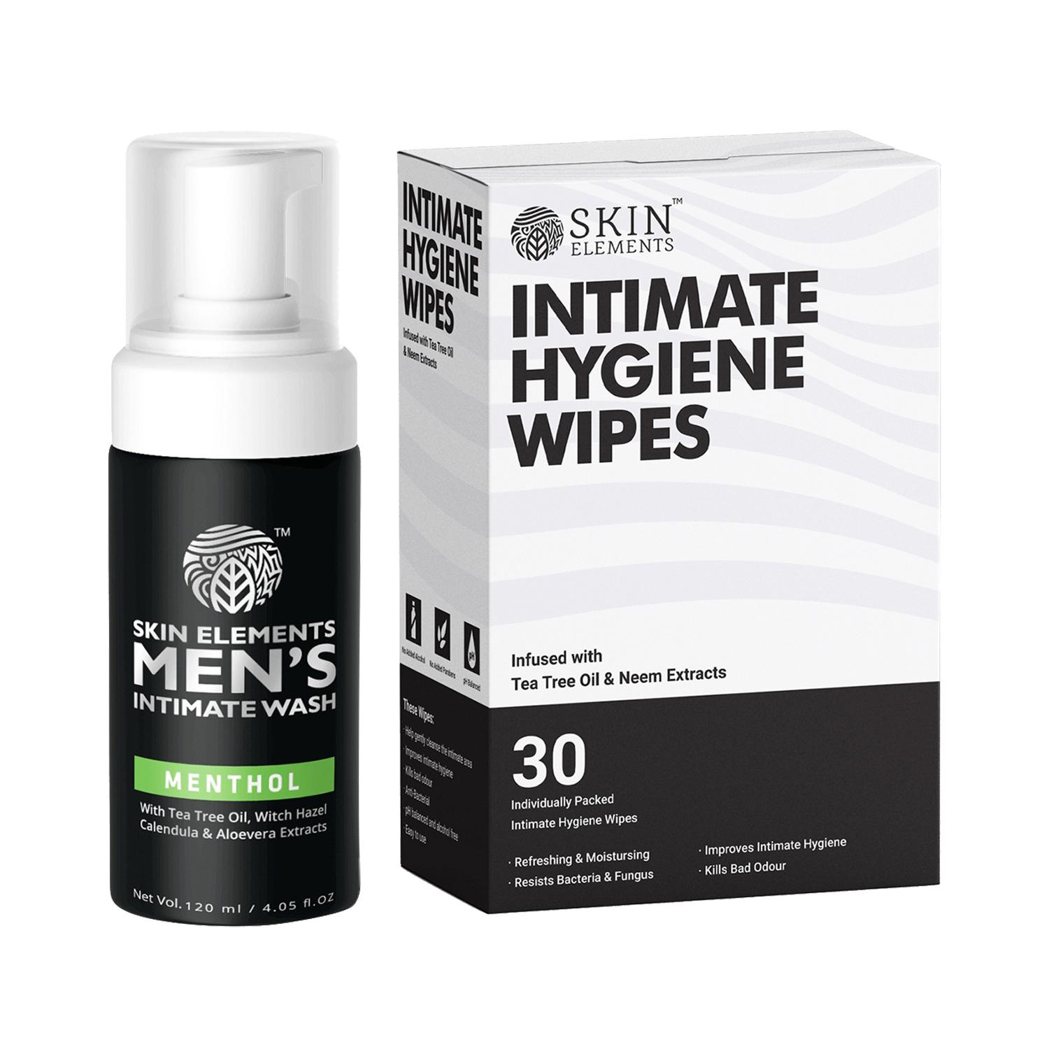 Skin Elements | Skin Elements Men's Intimate Wash Menthol & Intimate Hygiene Wipes Combo