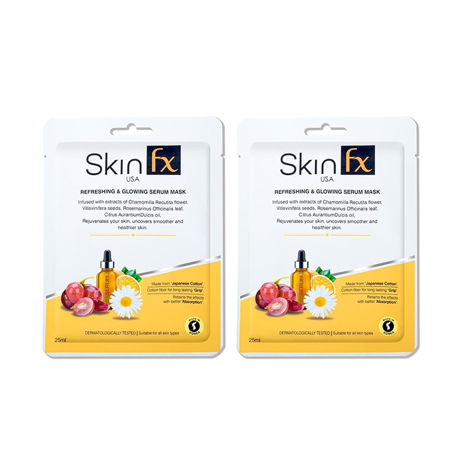 Skin Fx Refreshing & Glowing Serum Mask (Pack Of 2)