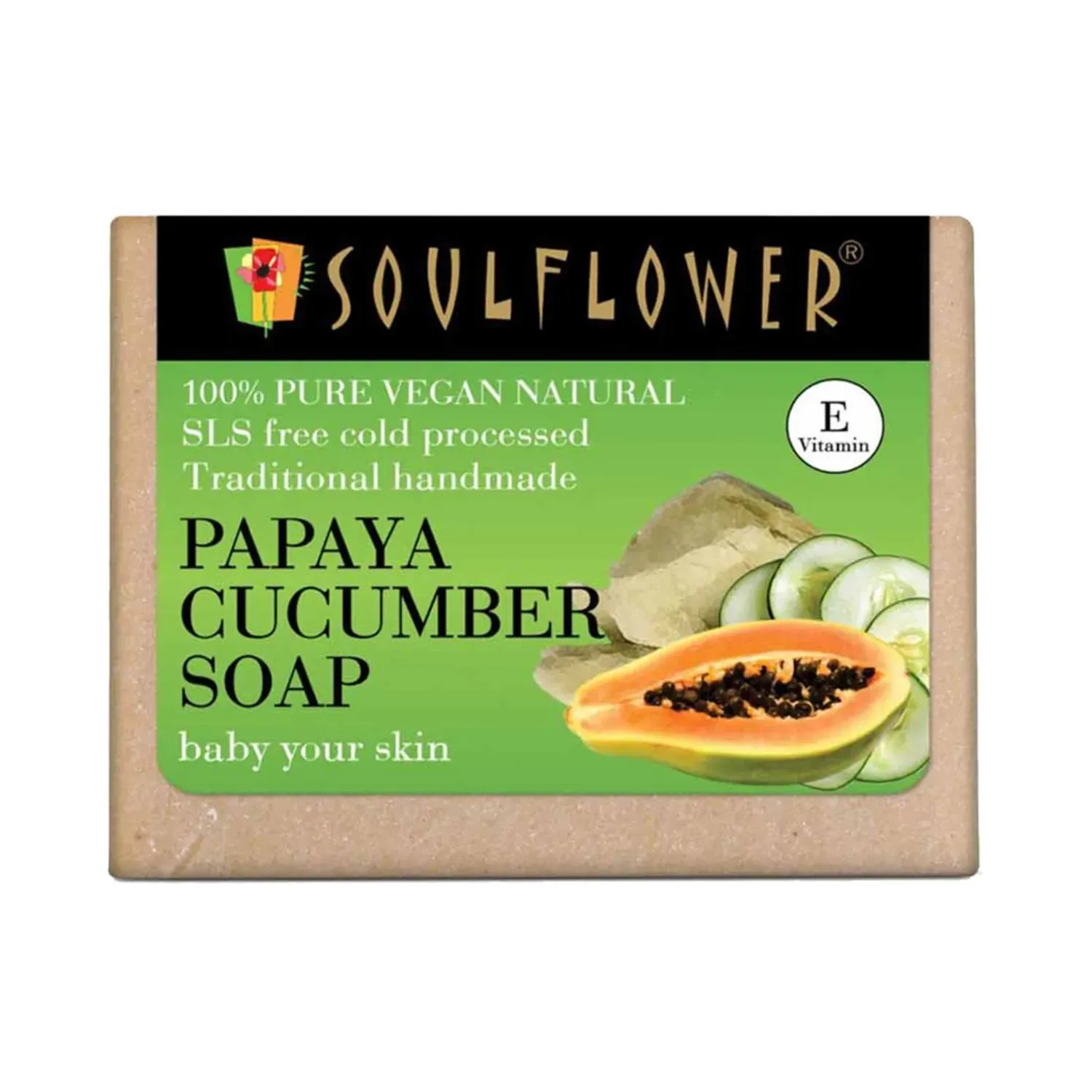 Soulflower | Soulflower Papaya Cucumber Soap - (150g)
