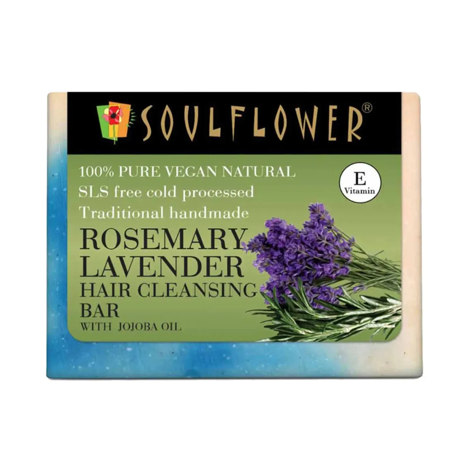 Soulflower Rosemary Lavender Hair Cleansing Bar - (150g)