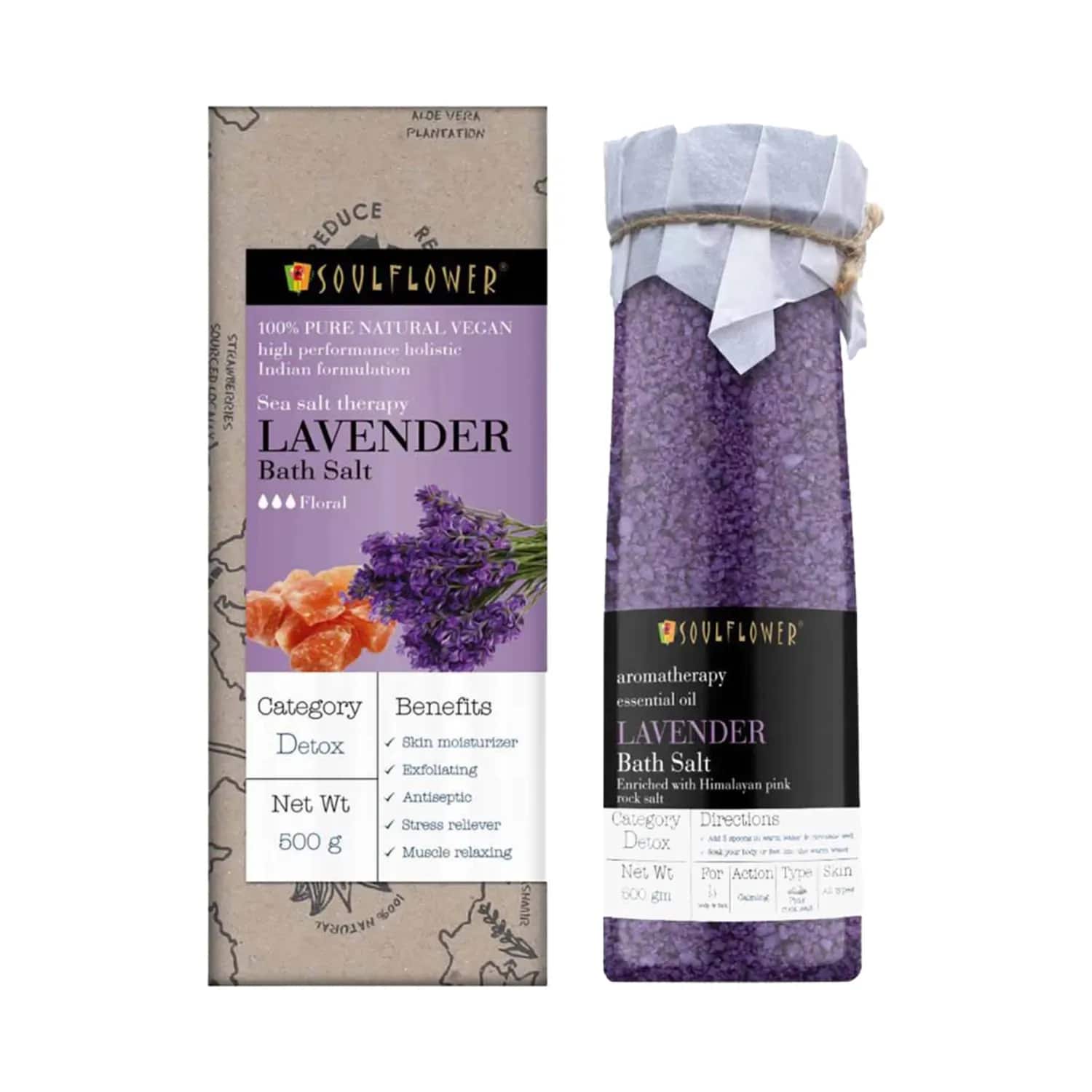 Soulflower | Soulflower Lavender Aroma Bath Salt (500 g)
