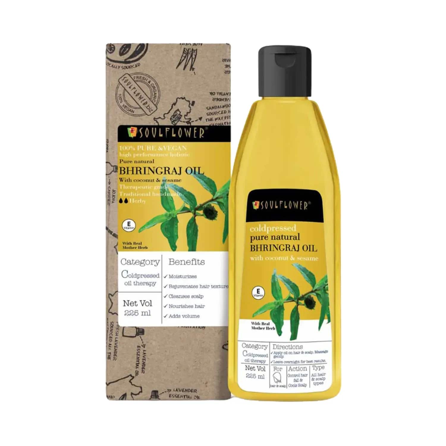 Soulflower | Soulflower Cold-Pressed Bhringraj Carrier Oil (225 ml)
