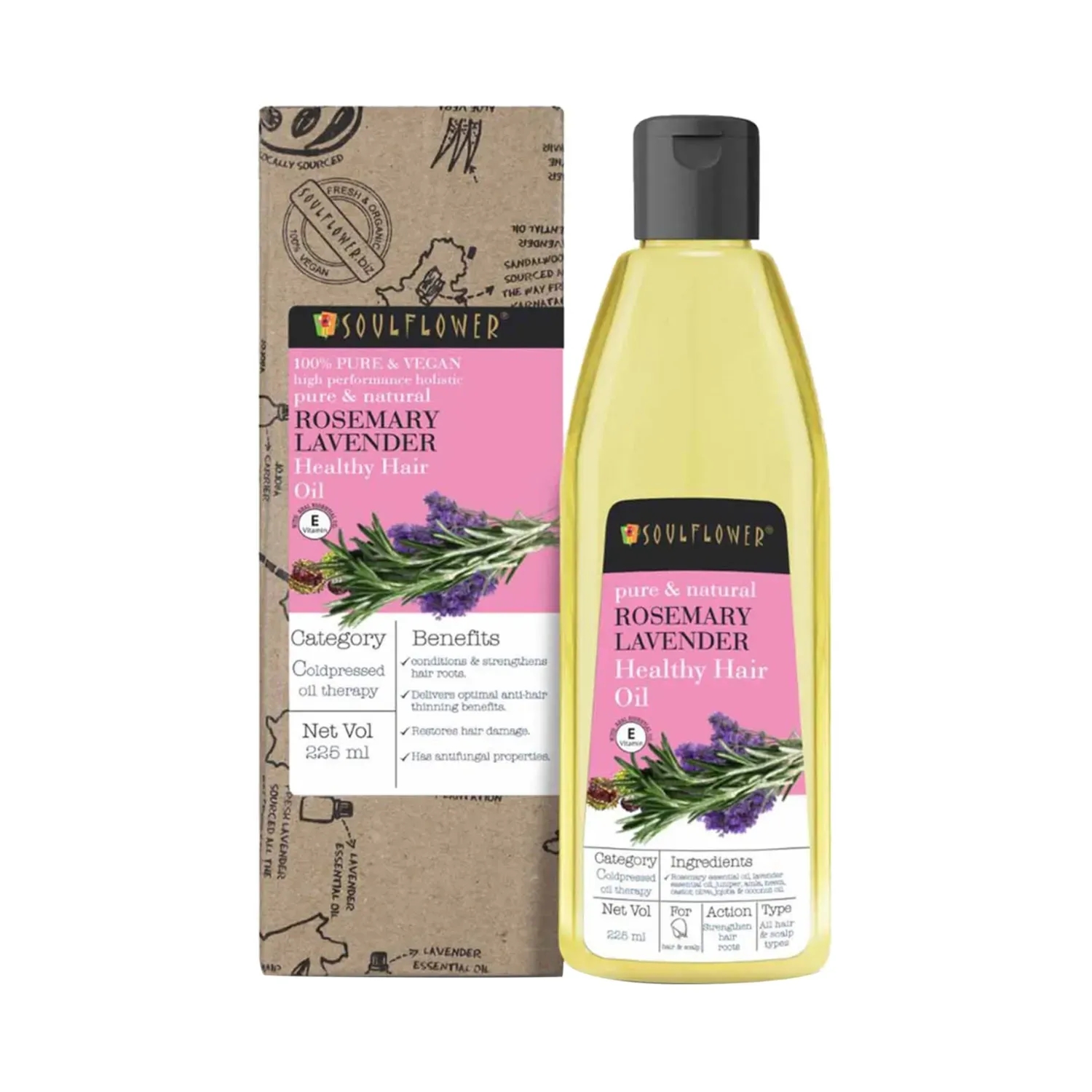 Soulflower | Soulflower Rosemary Lavender Healthy Hair Oil - (225ml)