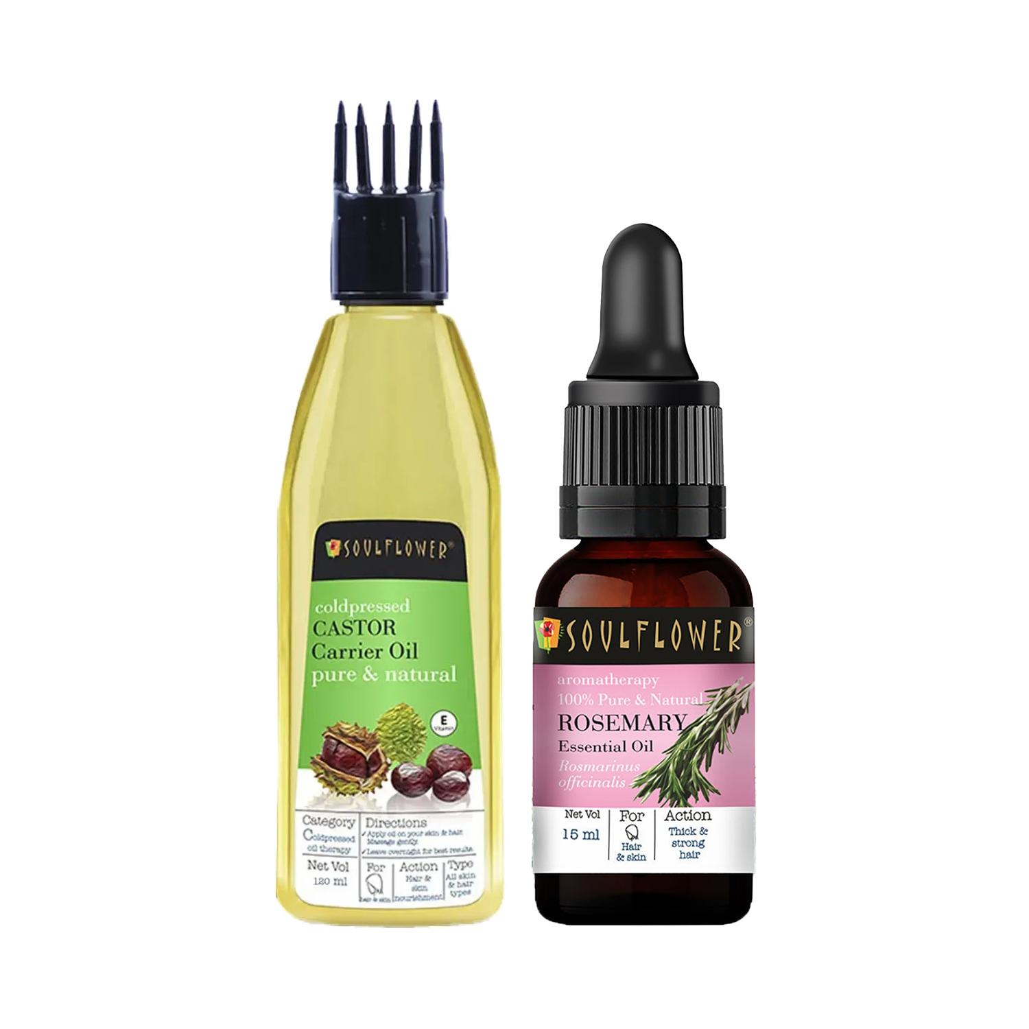 Soulflower | Soulflower Rosemary Essential Oil & Castor Oil Combo