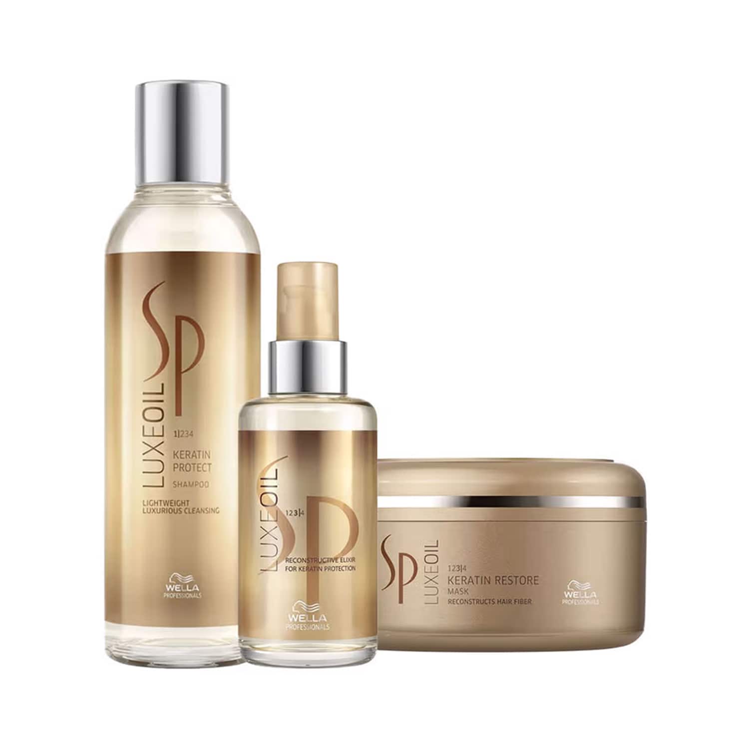 SP | SP LuxeOil Keratin Protect hair Shampoo (200 ml)+Restore Mask(150 ml) + Reconstructive Elixir(30 ml)