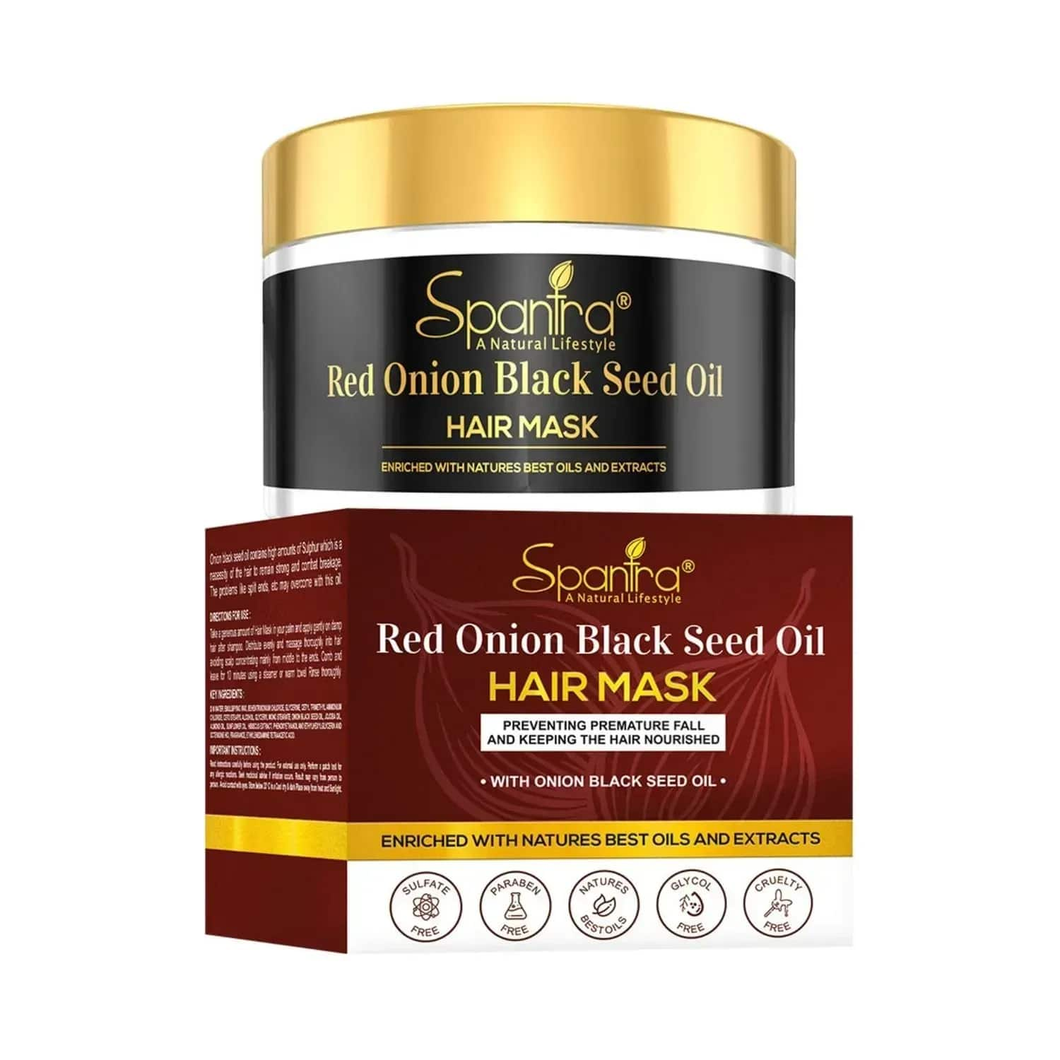 Spantra | Spantra Red Onion Black Seed Oil Hair Mask - (250g)