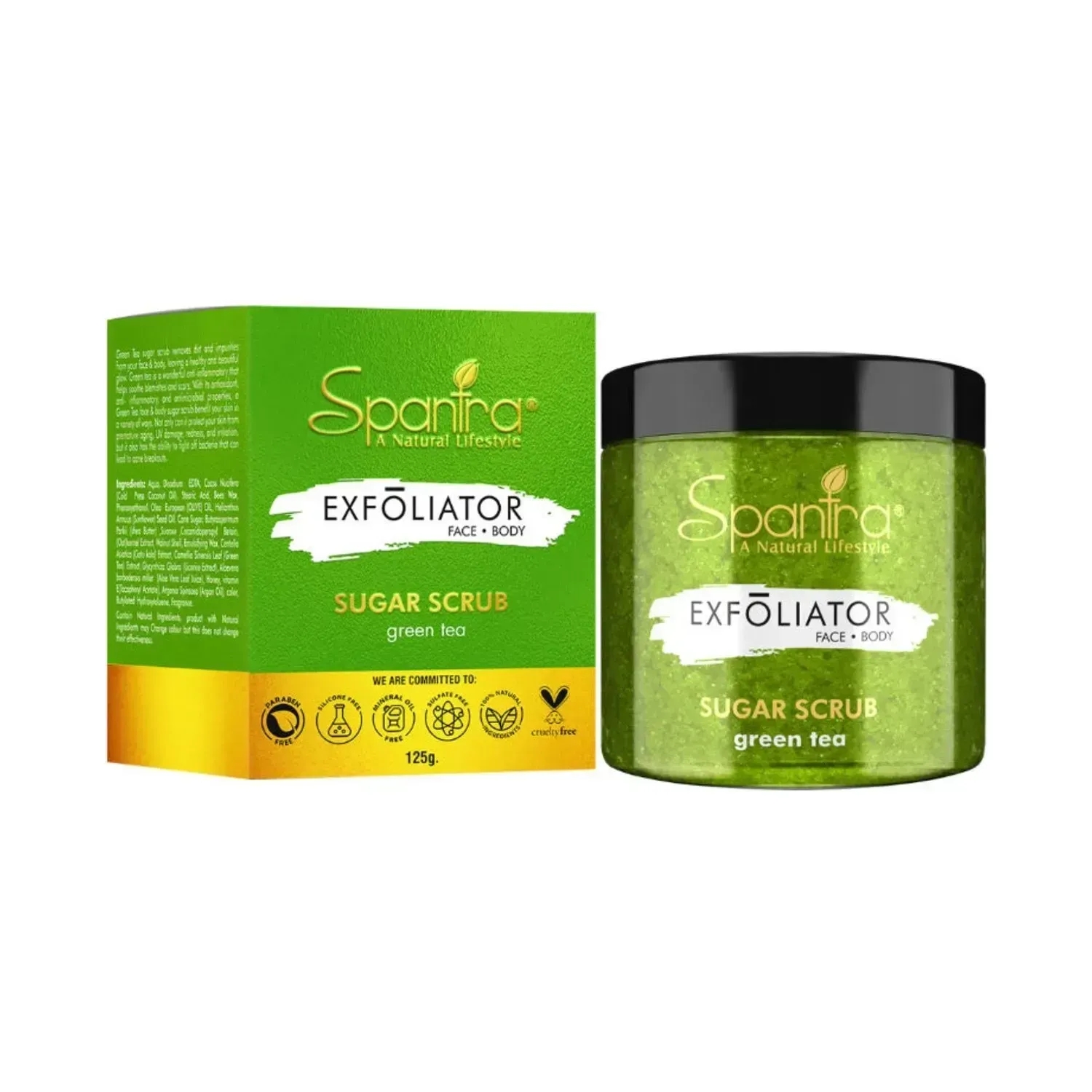 Spantra | Spantra Exfoliator Green Tea Sugar Scrub - (125g)