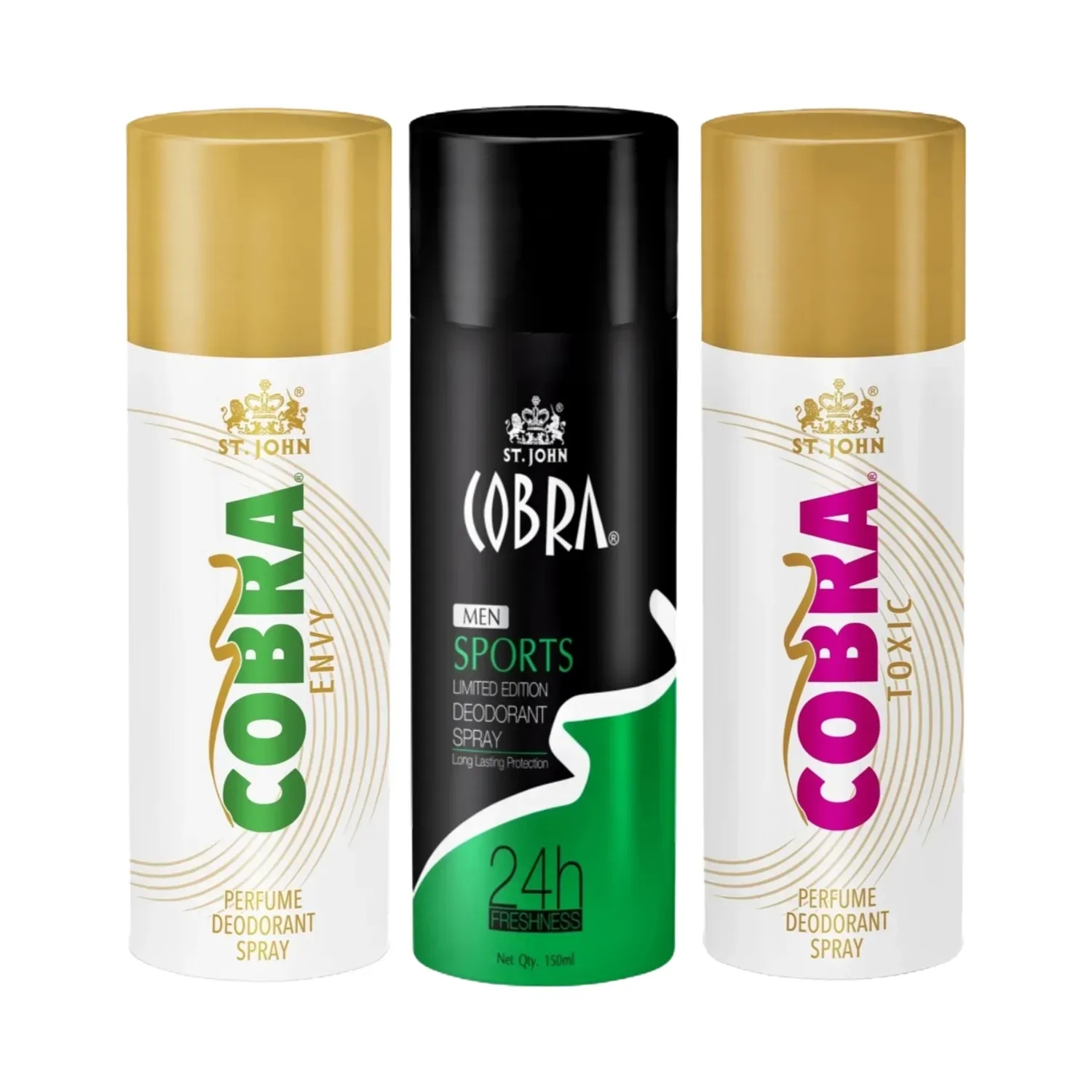 ST.JOHN | ST.JOHN Cobra Sports, Envy & Toxic parfum Deodorant Spray (3 Pcs)