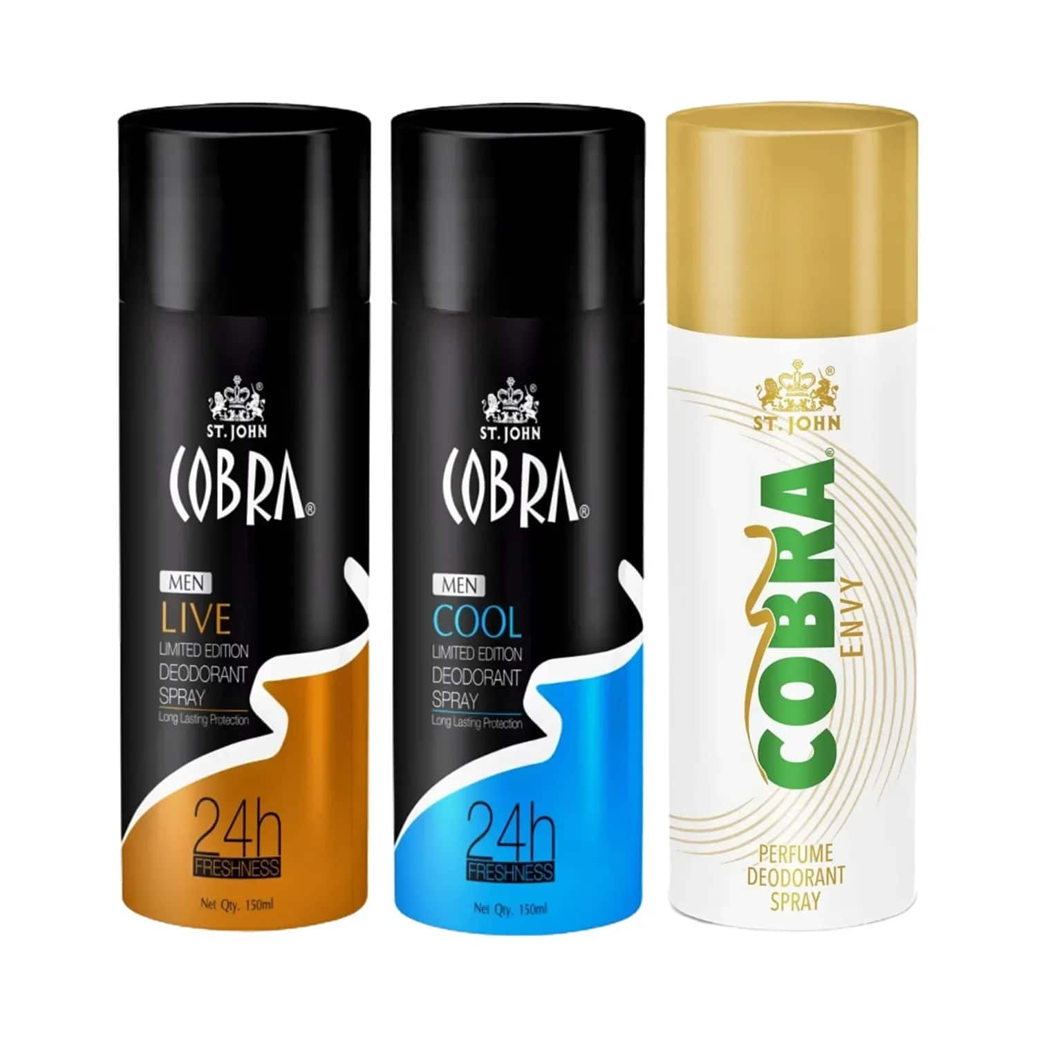 ST.JOHN | ST.JOHN Cobra Live, Cool And Envy Limited Edition Deodorant Spray (3 Pcs)